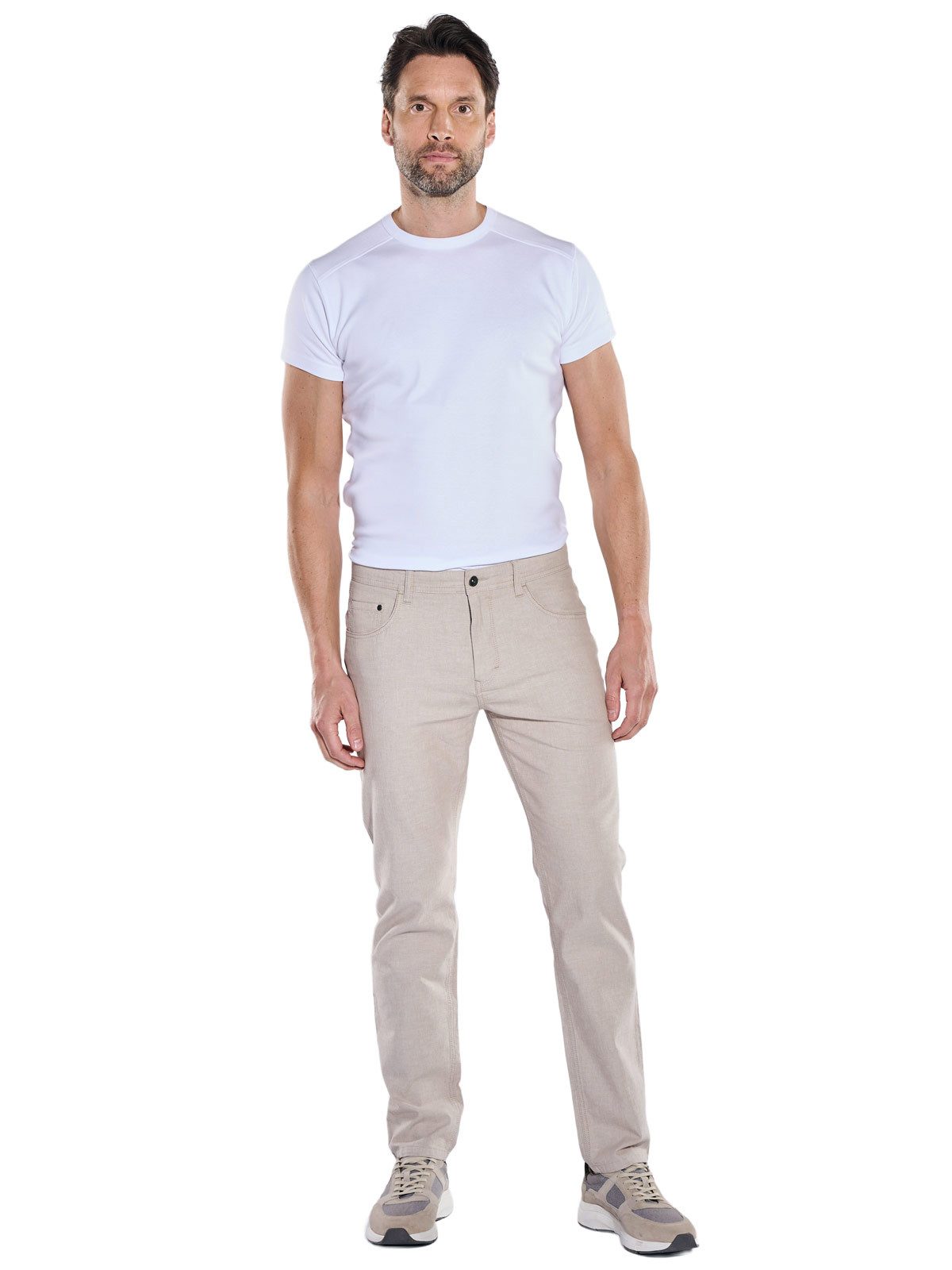 Engbers 5-Pocket-Hose Herren Hose aus Leinenmischung, Beige