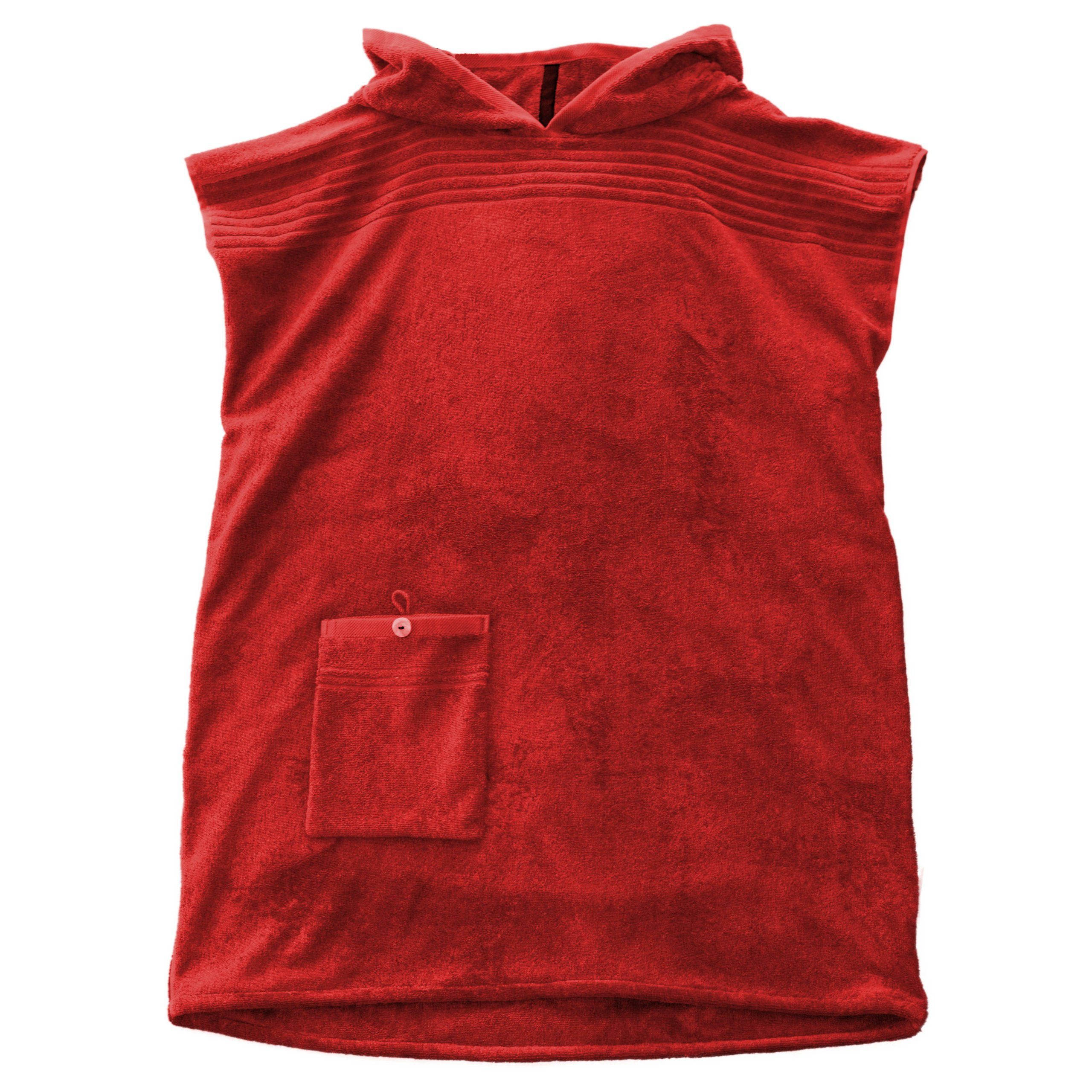 Lou-i Badeponcho Badeponcho Bio-Baumwolle Made in Germany Surfponcho, Kapuze, Tasche mit Knopf, mit Kapuze und Tasche