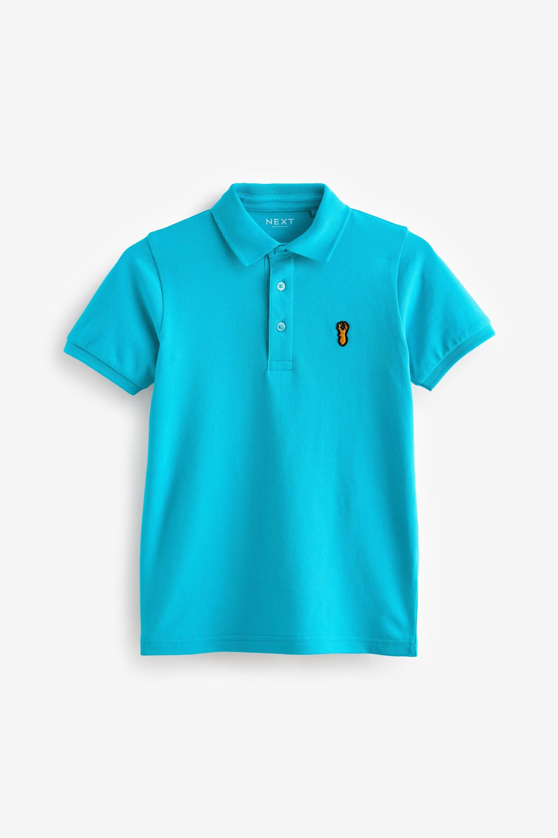 Next Poloshirt Kurzärmeliges Polo-Shirt (1-tlg) Turquoise Blue