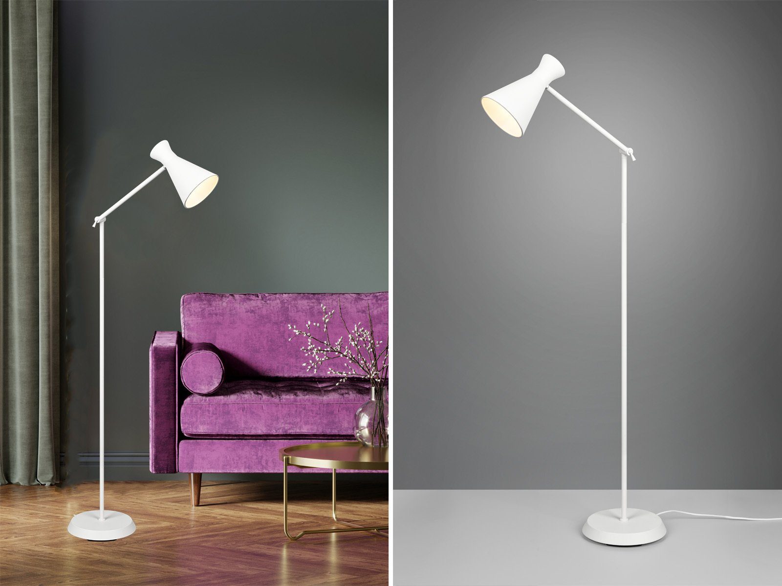 Reality Leuchten LED Stehlampe, Dimmfunktion, LED wechselbar, Warmweiß, Les günstig online kaufen