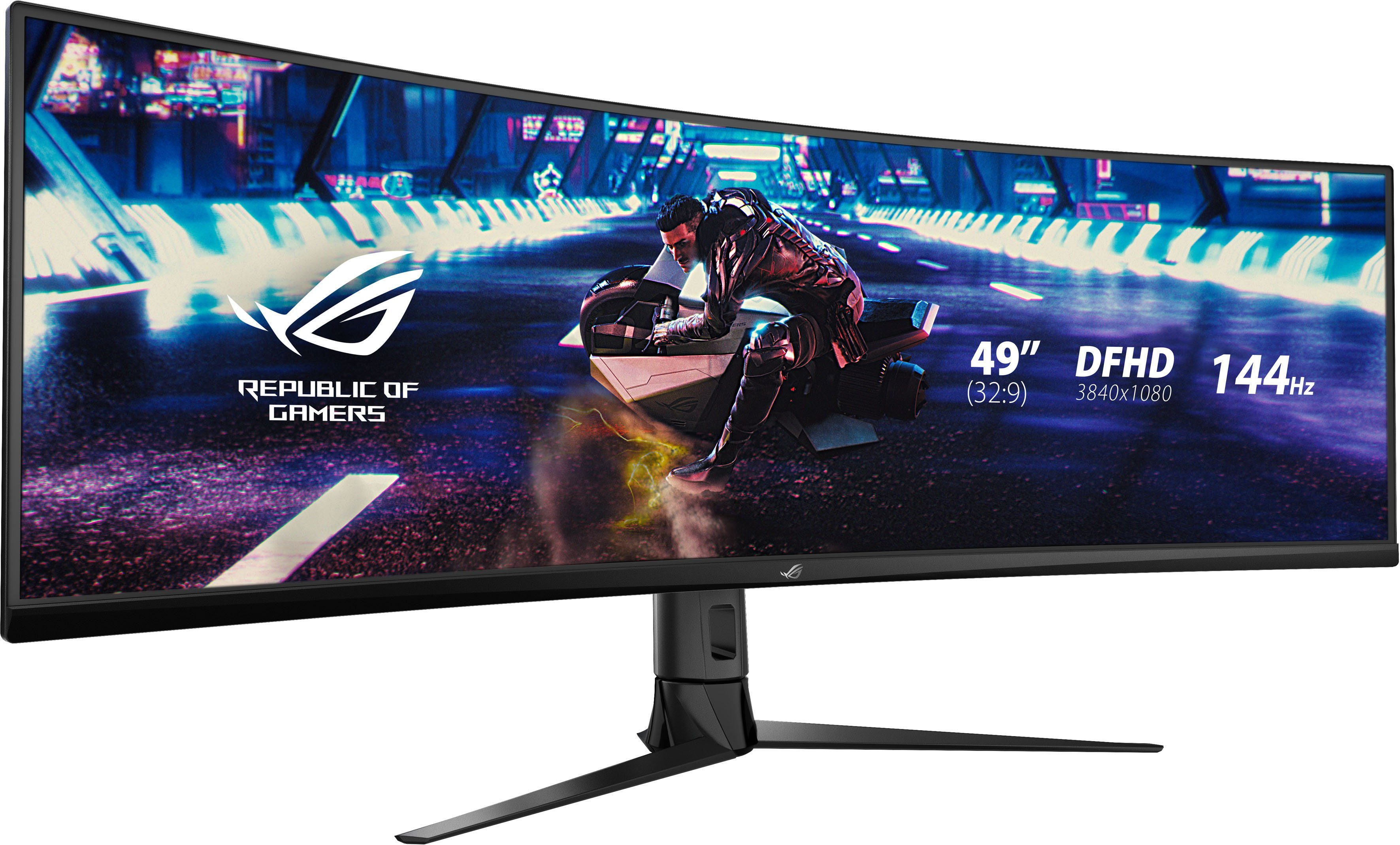 (124,46 Asus Reaktionszeit, Full Gaming 144 1080 XG49VQ ", 4 3840 px, Curved-Gaming-Monitor cm/49 HD, VA Monitor) Hz, ms x LED,