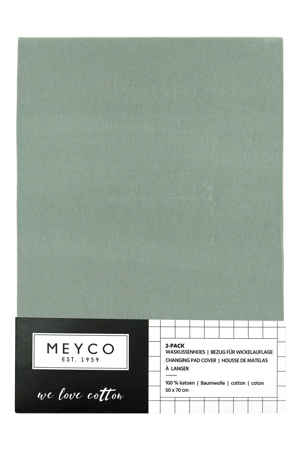 Meyco Baby Wickelauflagenbezug 50x70cm Uni (2-tlg), Green Stone