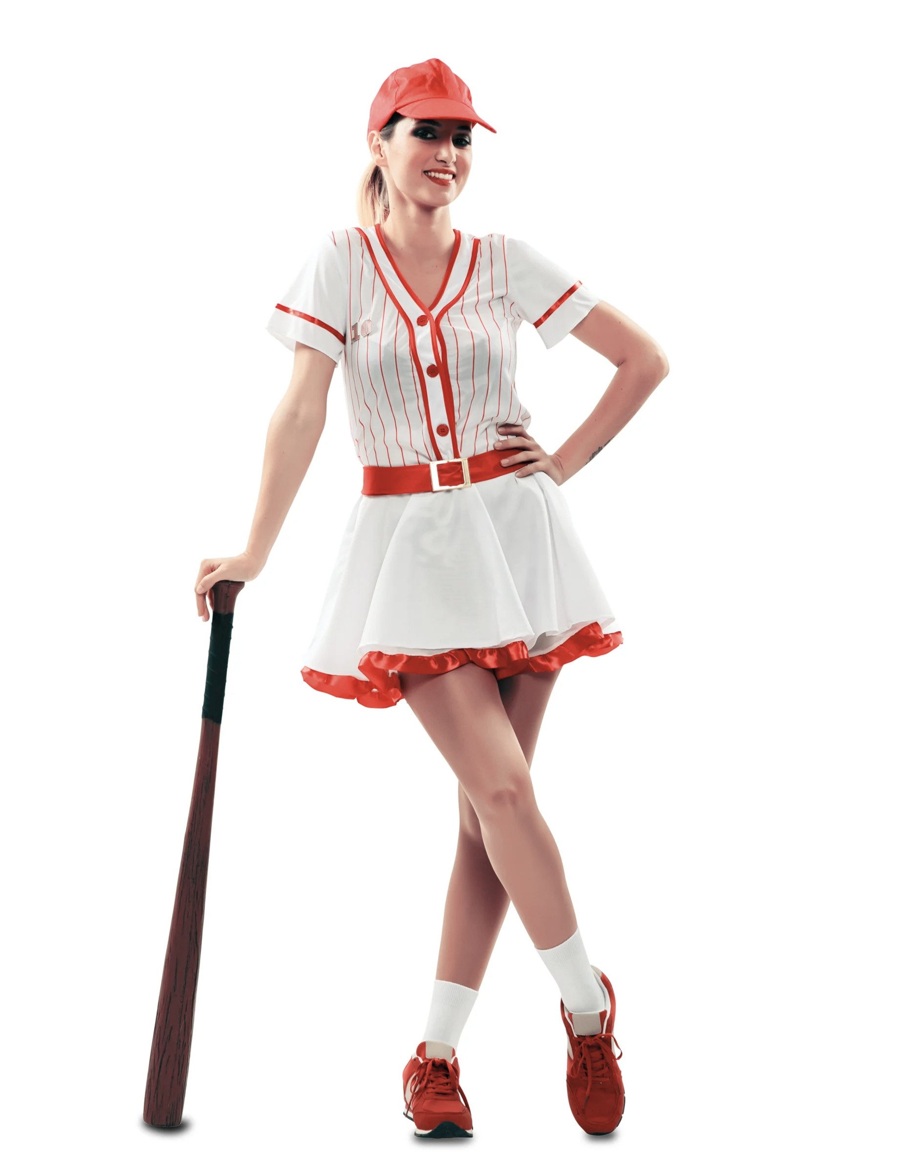 eurocarnevals Kostüm Baseballspielerin-Kostüm Sportliches Karneval-Kostüm für Damen