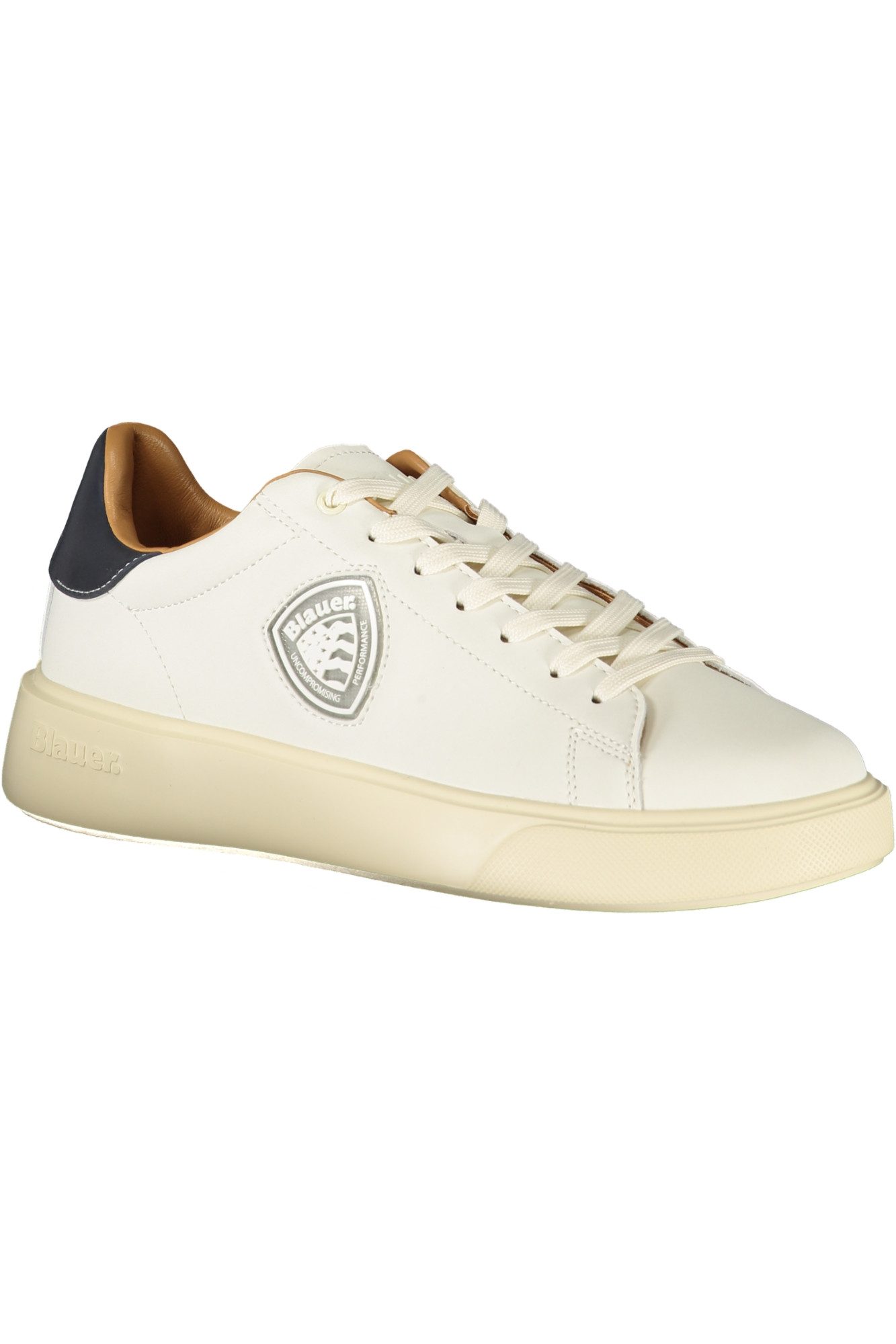 Blauer Sneaker Weiße Herren-Sneaker mit blauen Details und