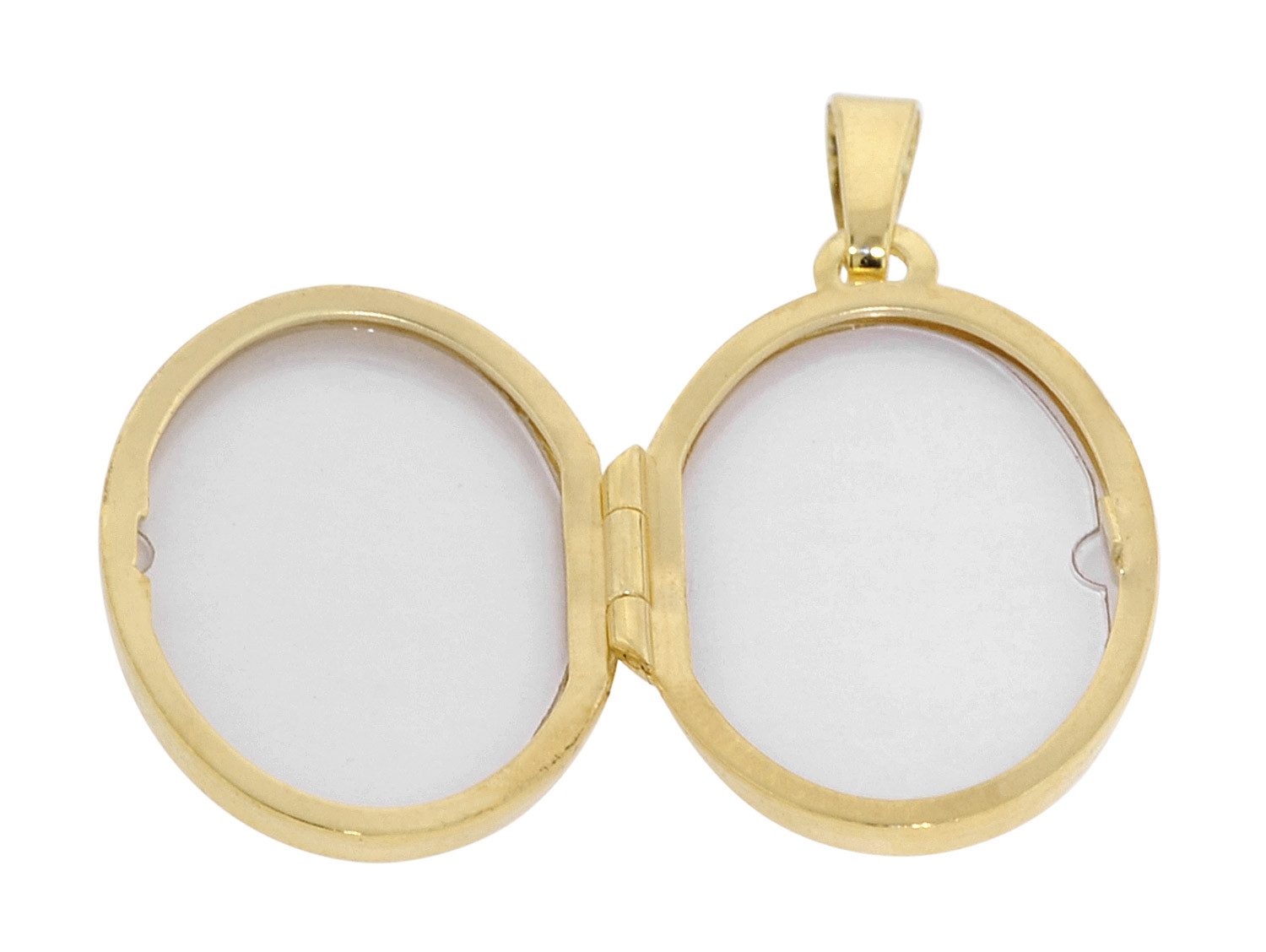 trendor Kette mit Anhänger Medaillon mit Kette Gold plattiertes 925 Silber