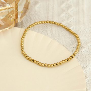 Made by Nami Perlenarmband Damen Gold Wasserfester Schmuck Geschenke für Frauen