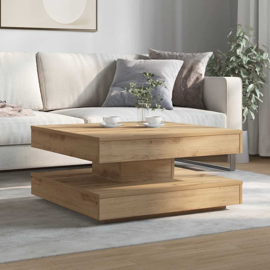 vidaXL Couchtisch Couchtisch 360-Grad Drehbar Artisan-Eiche günstig online kaufen