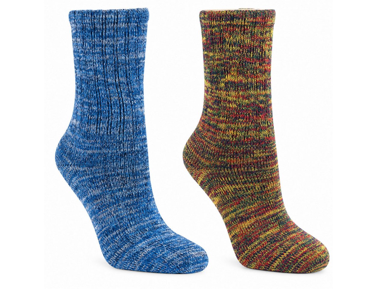 RS Harmony Socken 2 Paar warme bunte farbige Winter Bambus Viskose Socken Color Garn Multicolor Garn
