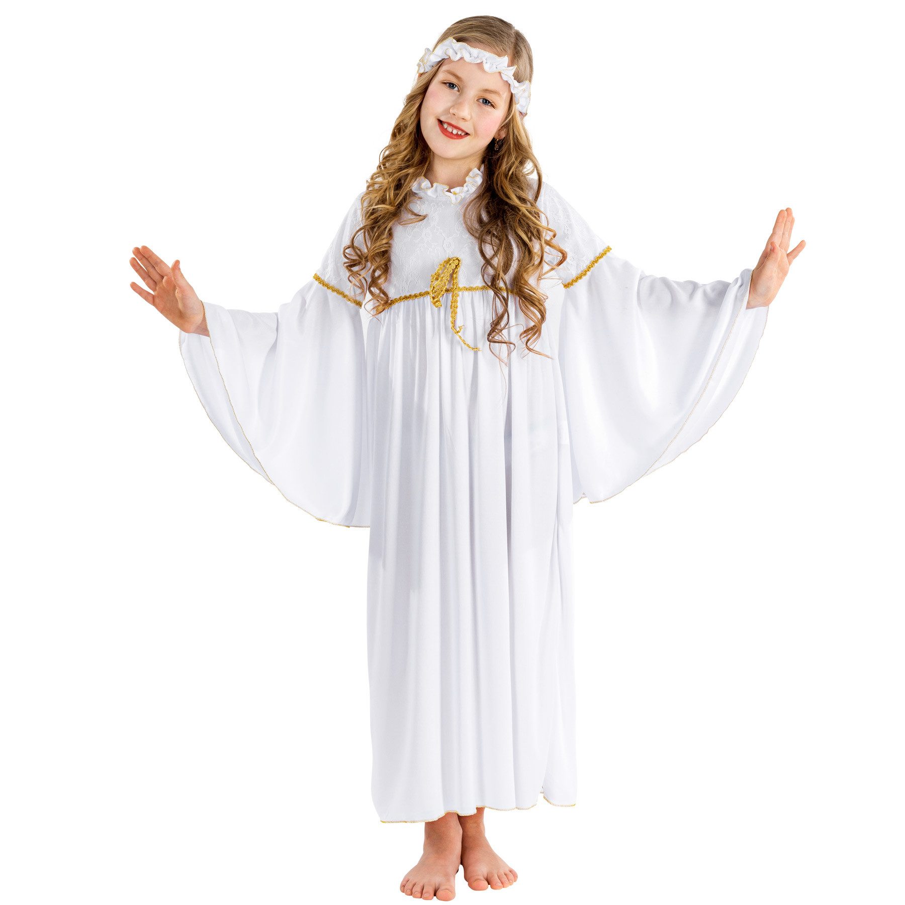 dressforfun Engel-Kostüm Mädchenkostüm Weihnachtsengelchen, Wundervolles, langes Kleid