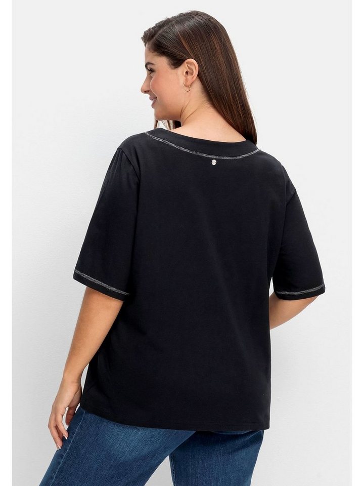 Sheego T-Shirt Große Größen mit Effekt-Ziernähten, aus Flammgarn