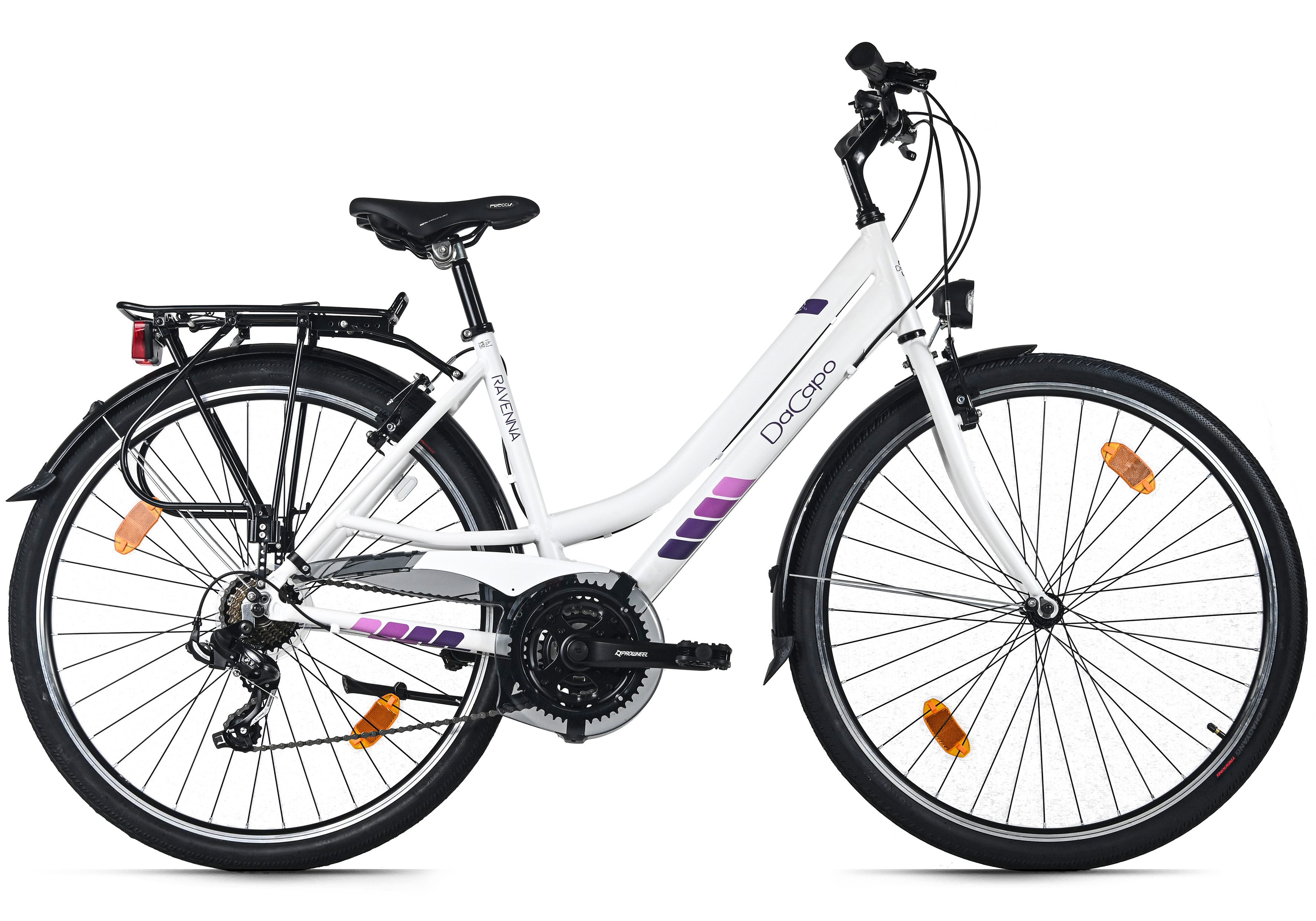 Dacapo Trekkingrad Damen 28'' Ravenna 50 Weiß 21 Gänge RH 48 cm, 21 Gang Shimano Tourney Schaltwerk, Kettenschaltung