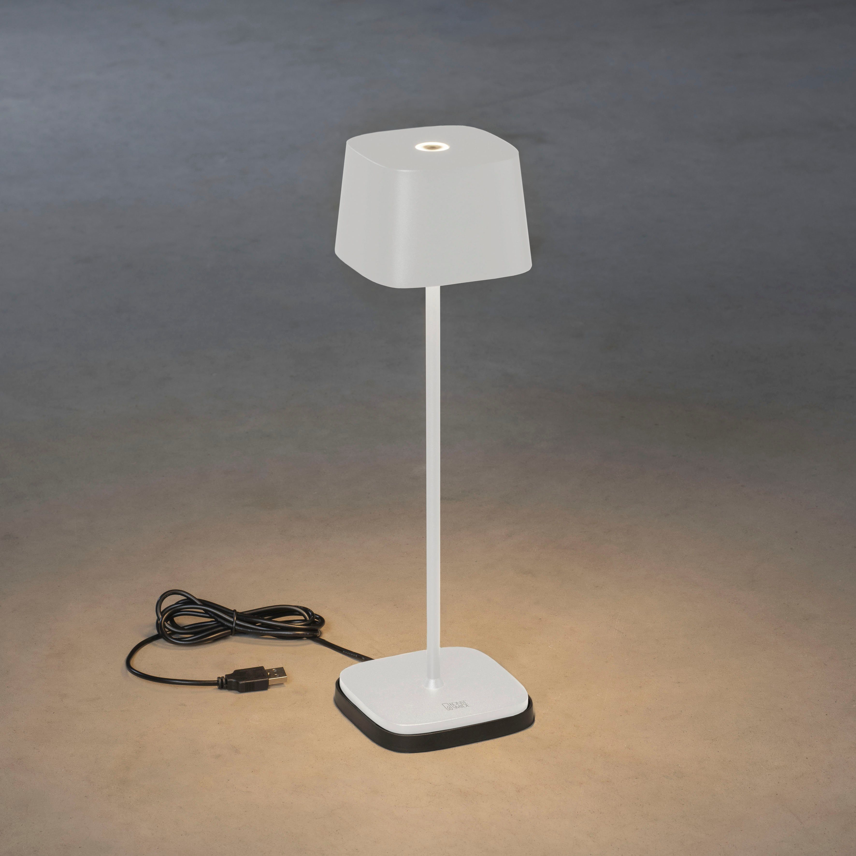 KONSTSMIDE LED Tischleuchte Capri, LED LED fest weiss, Warmweiß, Capri dimmbar integriert, USB-Tischleuchte Farbtemperatur