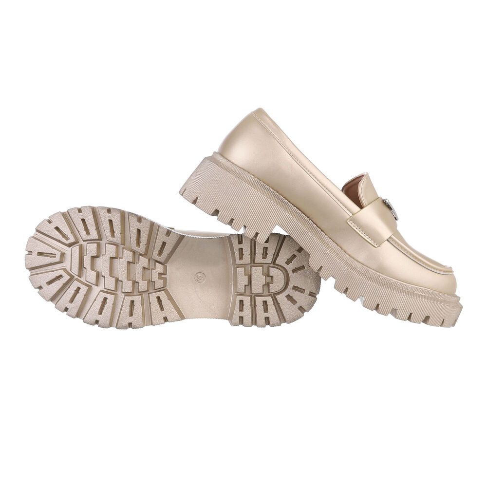 Ital-Design Damen Mokassins Freizeit Slipper (86188100) Blockabsatz Mokassi günstig online kaufen