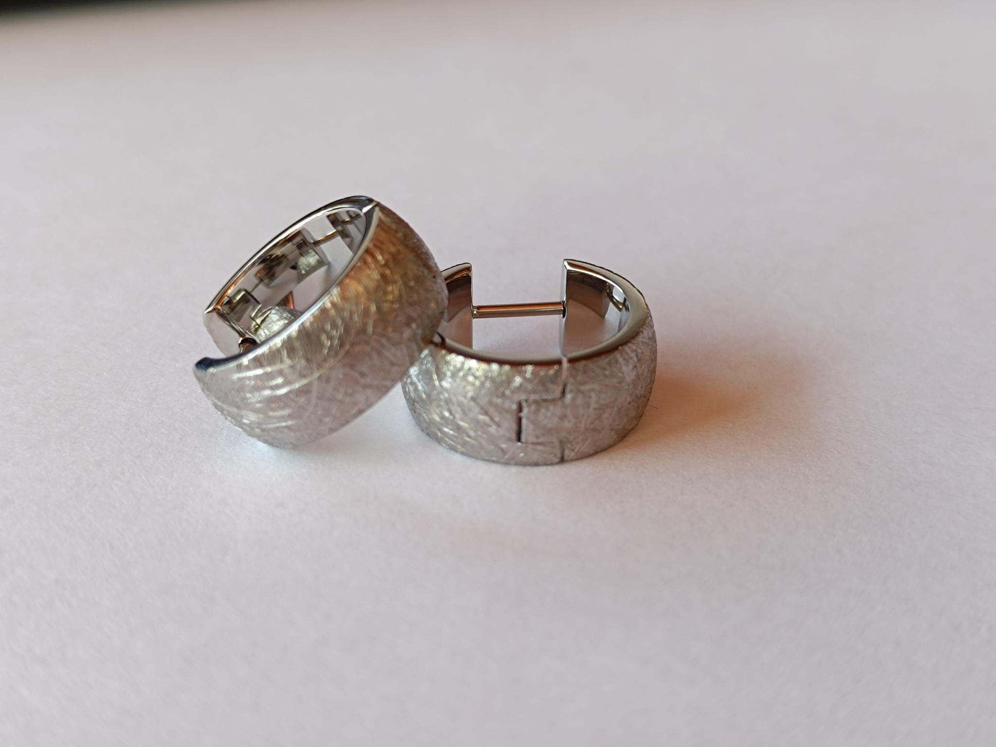 Ernstes Design Paar Серьги-кольца Scharniercreolen Серьги Edelstahl gekratzt / poliert Ø ca. 16 mm
