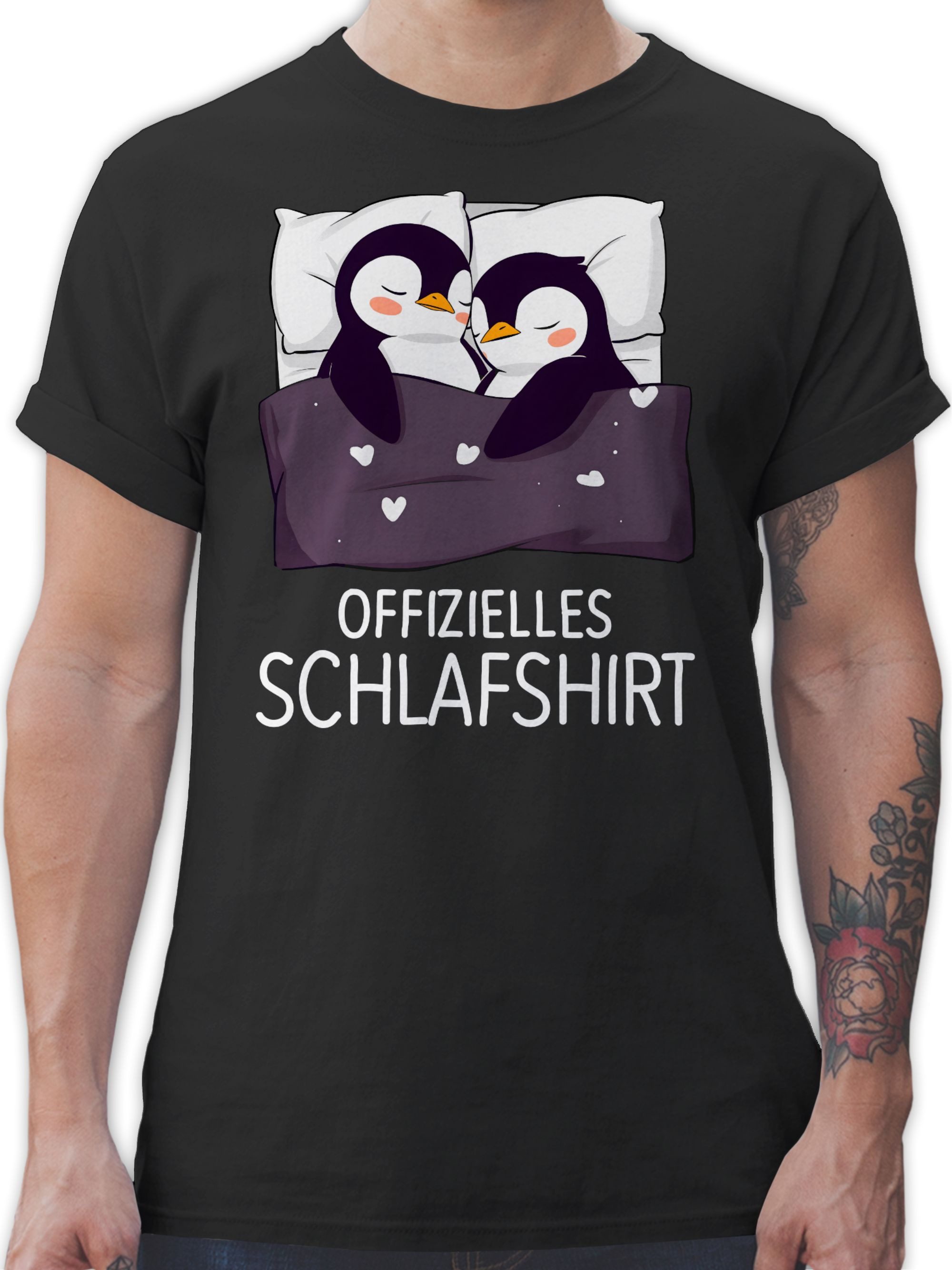 Shirtracer T-Shirt Offizielles Schlafshirt Pinguin Pärchen günstig online kaufen