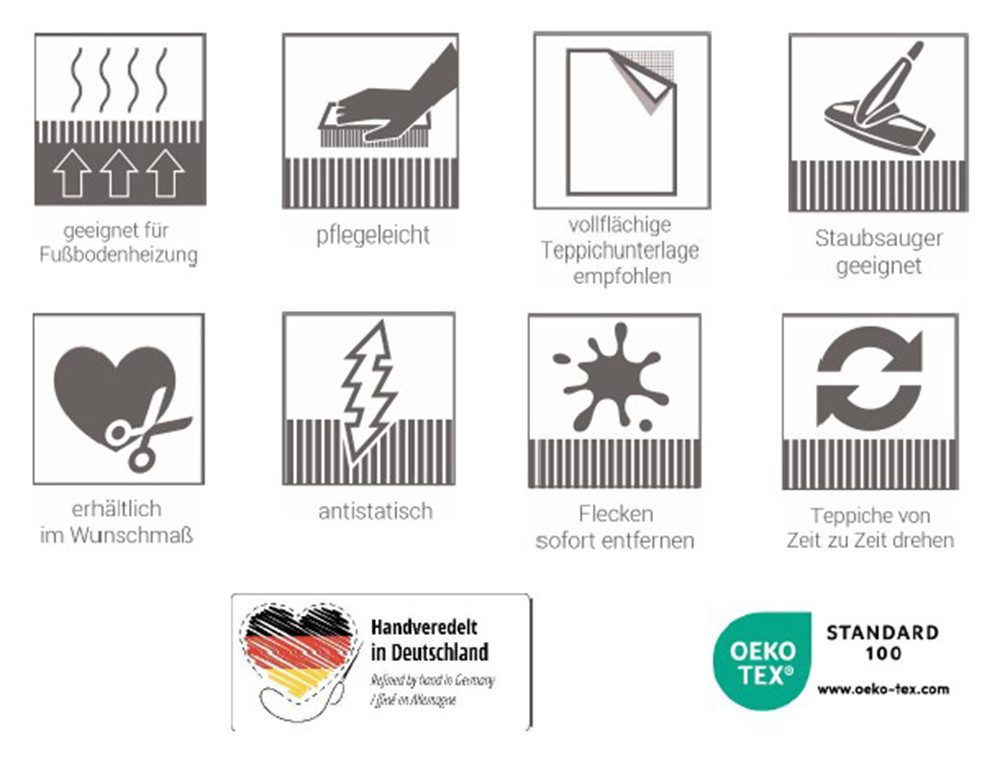 SCHÖNER WOHNEN-Kollektion Teppich Magic 6104, rechteckig, Höhe: 7 mm, Hoch Tief Struktur, mit Viskose, weich und glänzend