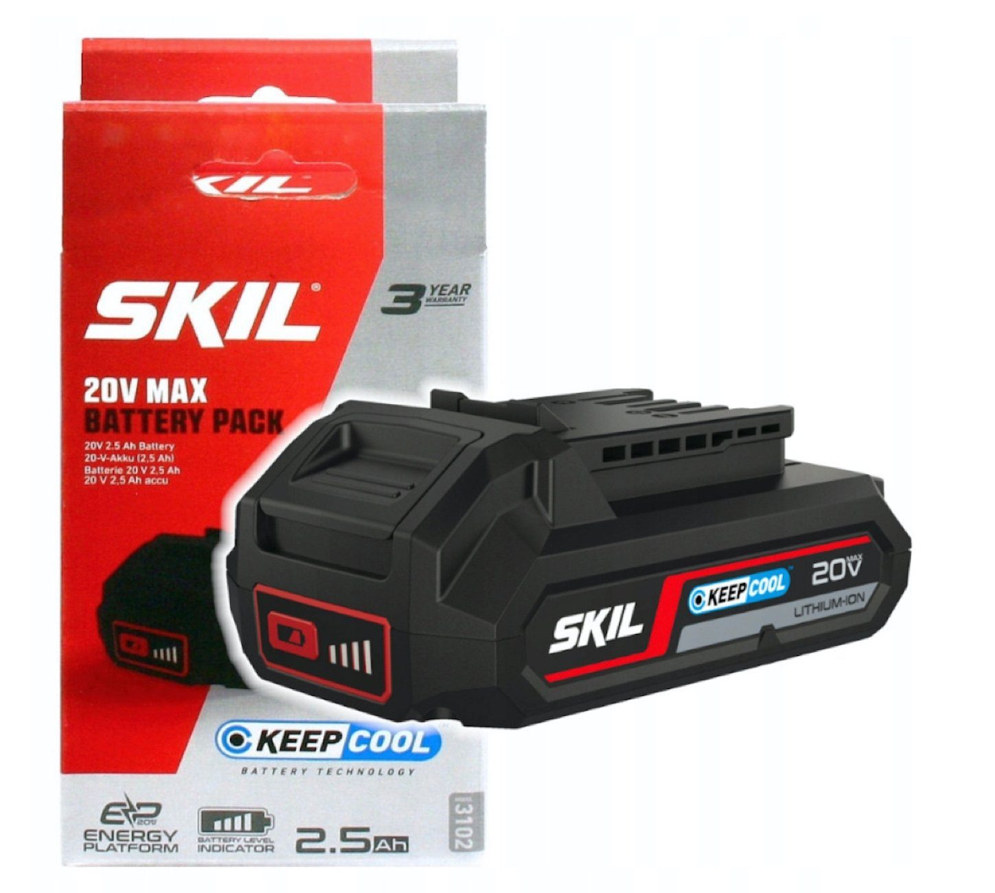 SKIL Skil 20V 3102 Akku Akku Akku 2,5Ah Skil BR1E3102AA AA 2,5Ah Li-Ion AA 3102 Li-Ion BR1E3102AA 20V