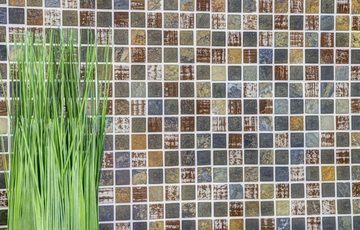 Mosani Mosaikfliesen Naturstein Rustikal Mosaikfliese Glasmosaik beige braun grau