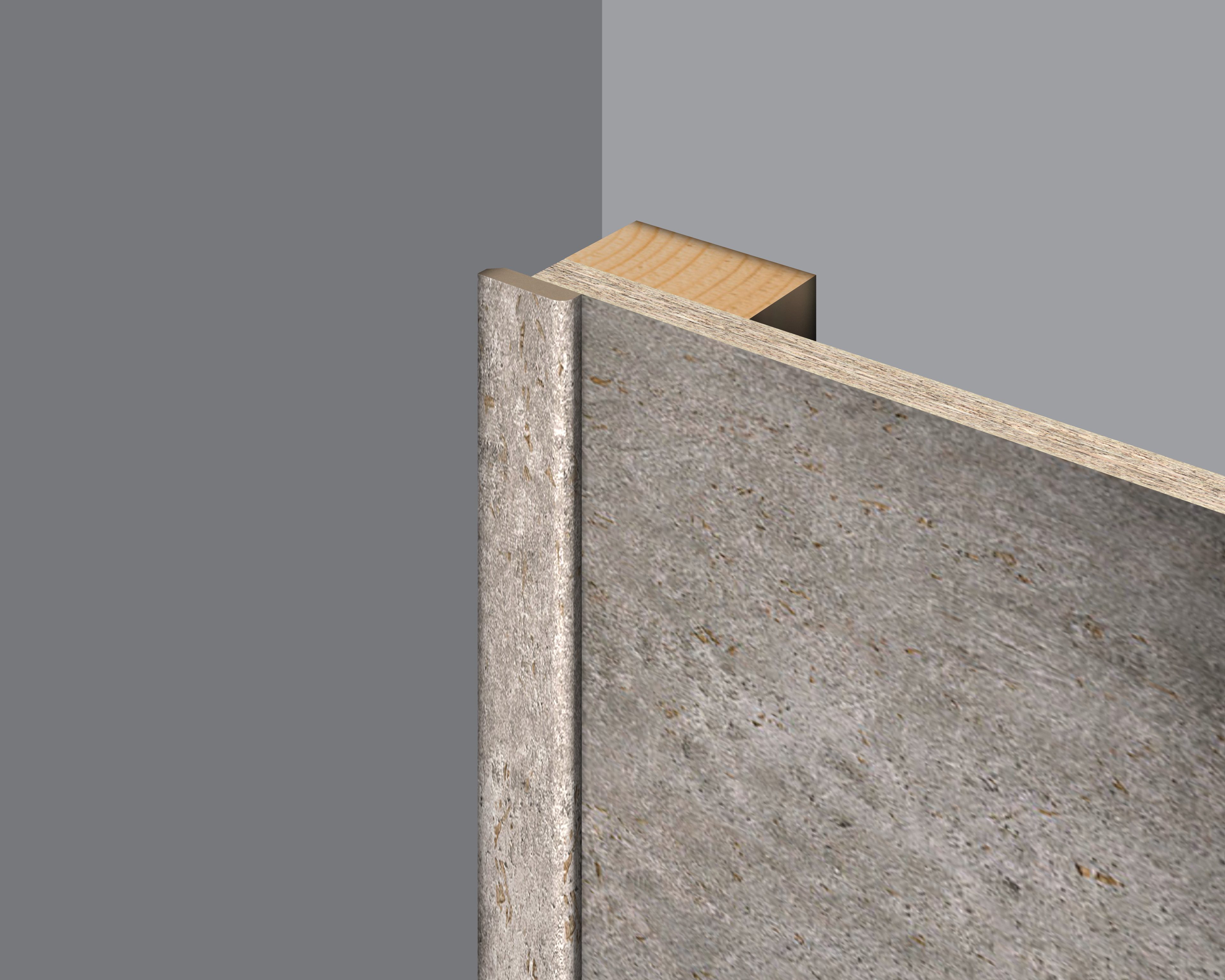 EGGER Abschlussleiste Abdeckleiste Decowall AL003 Rovigo Beton, Kleben, Nageln, 1-St., 2400 x 6 x 25mm