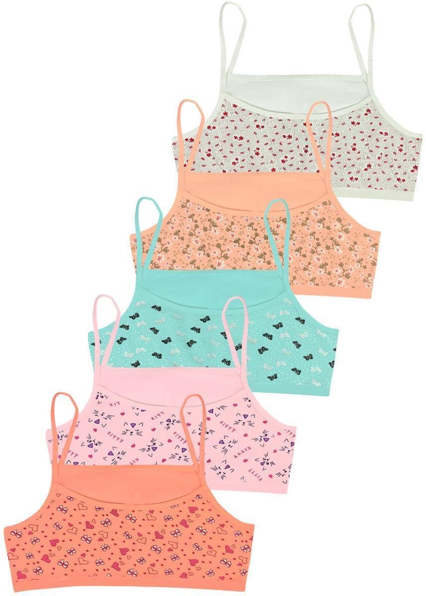 LOREZA Bustier 5er Set Mädchen Bustier BH - Mix - Bunt (Set, 5-tlg., 5er-Pack)