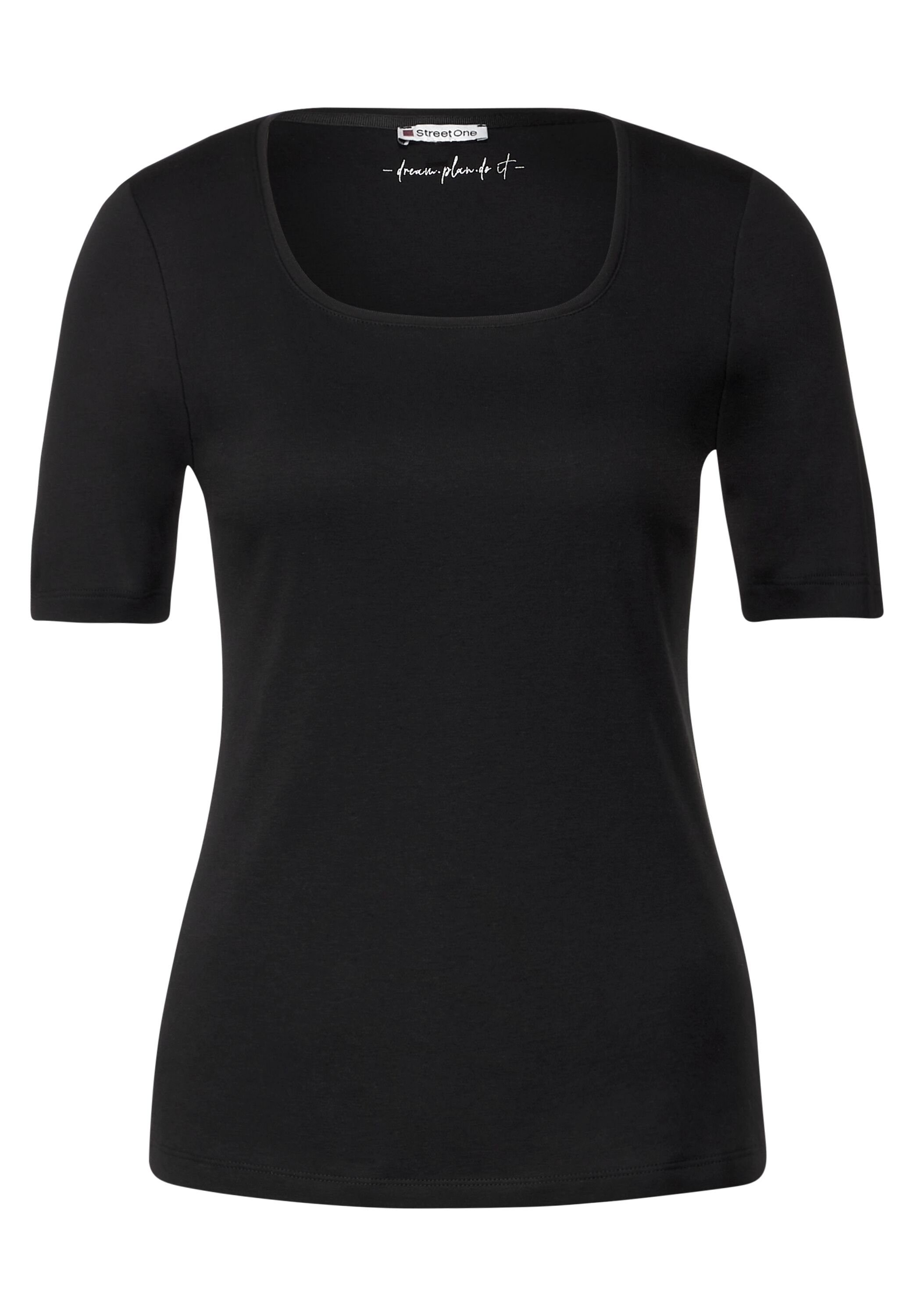 Black STREET Rundhalsshirt Unifarbe in ONE