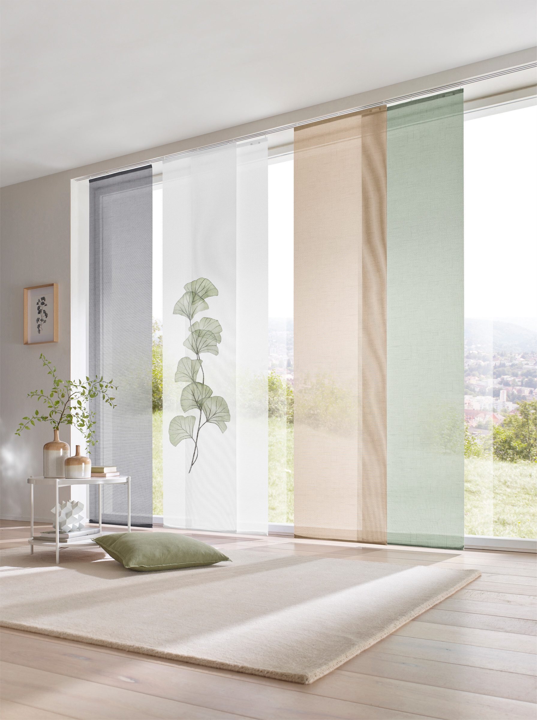 heine Gardine Schiebevorhang (1 St), Klettschiene, halbtransparent, Schiebevorhang