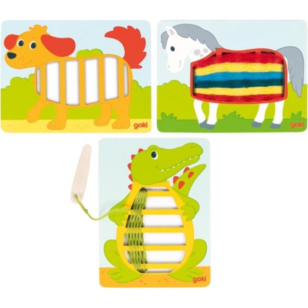 goki Puzzle Holzwebepuzzle, 3tlg., Puzzleteile