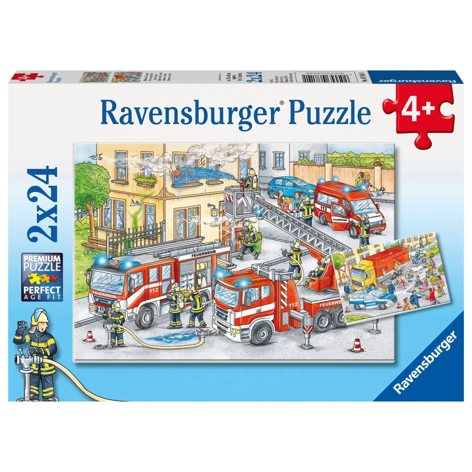 Ravensburger Puzzle Kinderpuzzle 2x24 Teile - Helden im Einsatz, 24 Puzzleteile