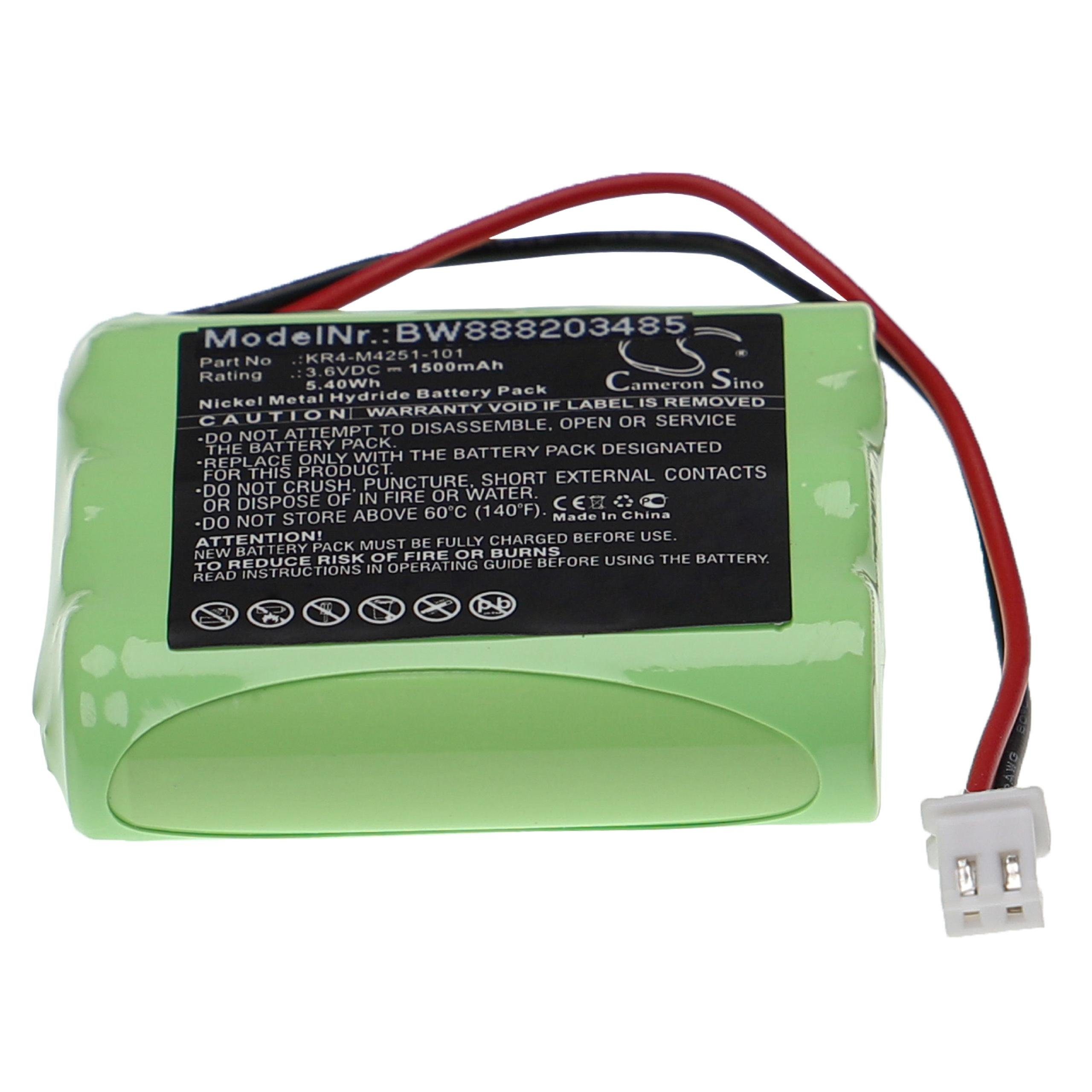 KR4-M4251-101 Industrieroboter NiMH) passend für Yamaha 3,6V, vhbw Akku 1500 mAh Steuerungssystem / (1500mAh,