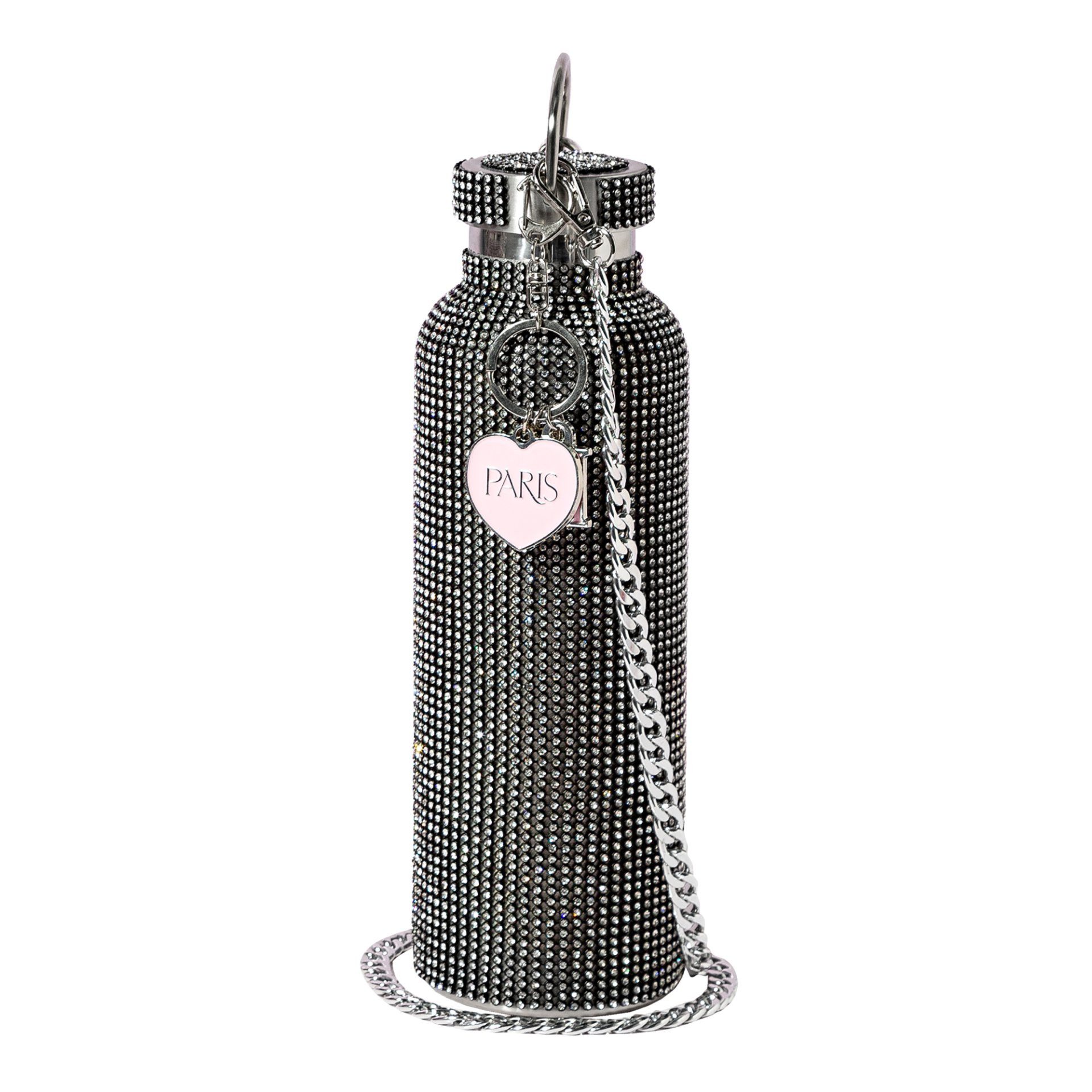 Paris Hilton Trinkflasche Paris Hilton, Luxus Trinkgefäß mit über 5000 Strasssteinen, Wasserflasche in Diamant-Optik, Luxusgetränkebehälter, aus Edelstahl
