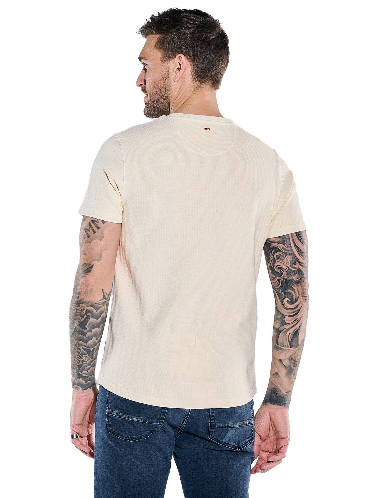 emilio adani T-Shirt Herren T-Shirt uni, Beige günstig online kaufen