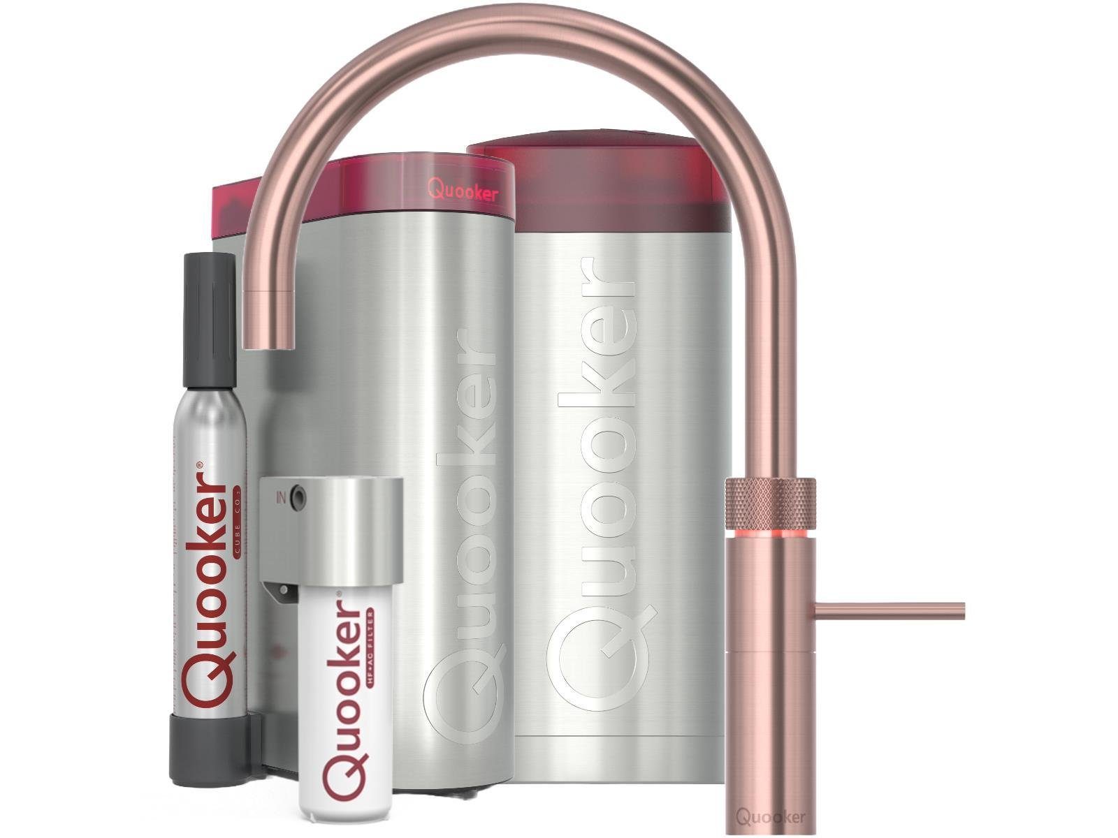 QUOOKER Küchenarmatur Fusion Round Set mit COMBI+ CUBE Kupfer Rosé FNRRCO COMBI+ CUBE2 *inkl. 7 JAHRE GARANTIE*