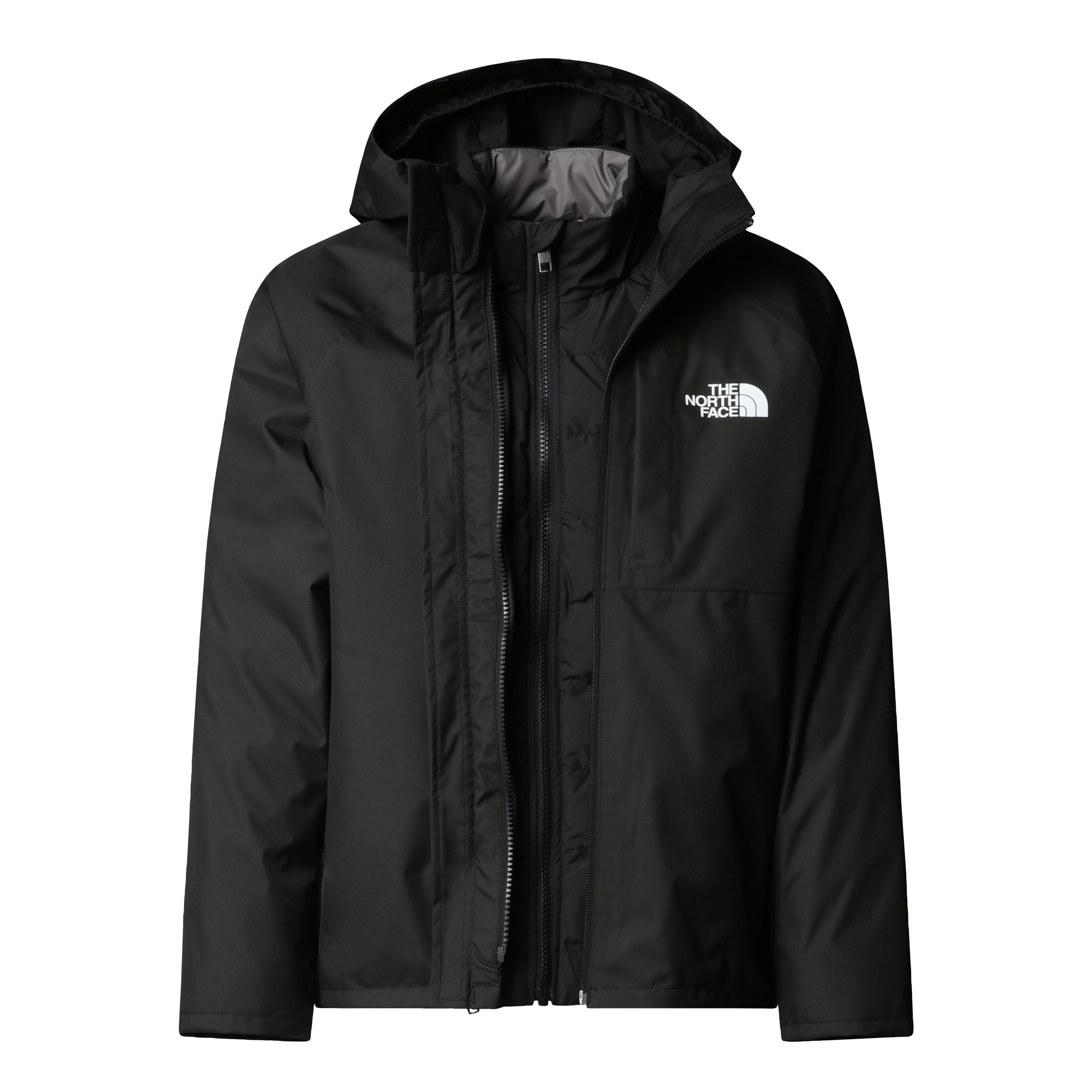 The North Face Funktionsjacke mit isolierter Innenjacke, mit dreiteiliger Kapuze, mit Raglanärmeln