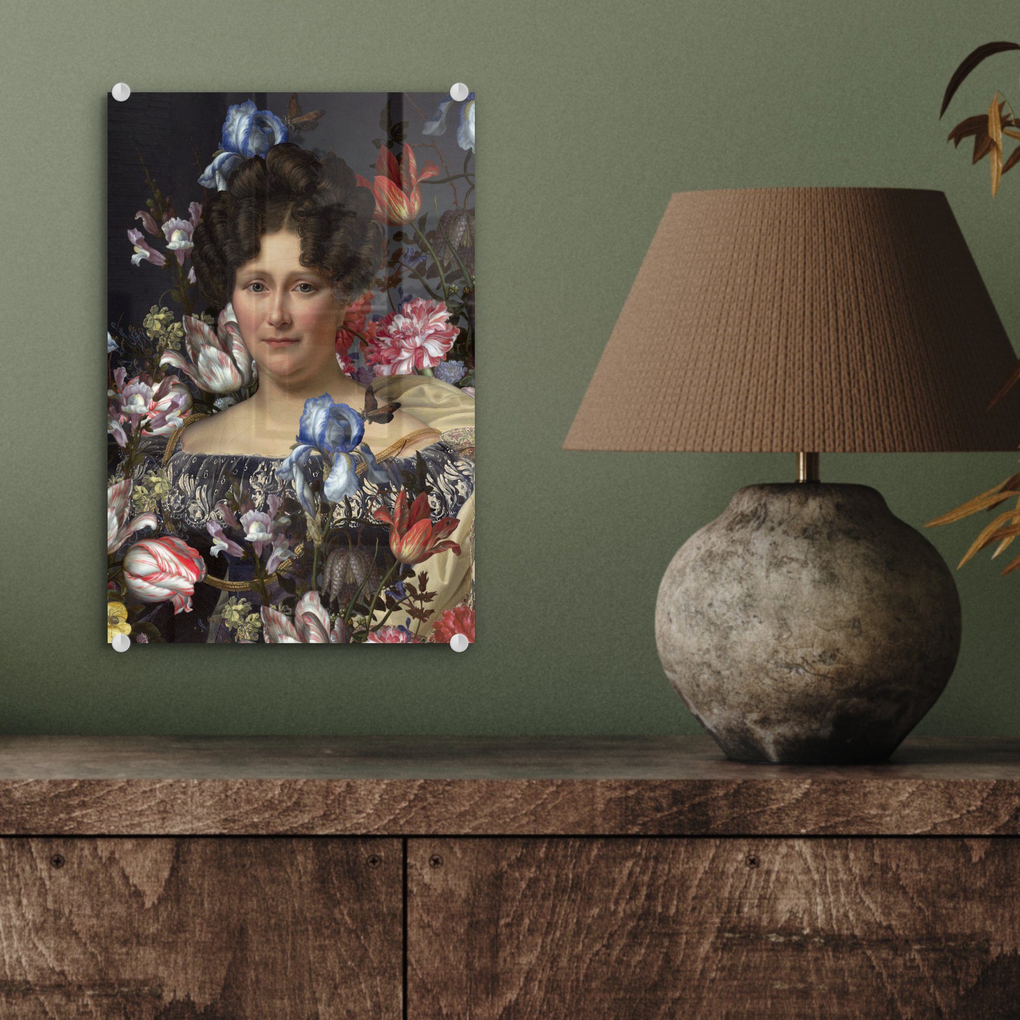 - Acrylglasbild bunt Glasbilder - Johanna MuchoWow Dubois Glas Blumen, Bilder auf St), auf - Wanddekoration Henriette Engelen - Foto (1 Wandbild - Glas Drahonet