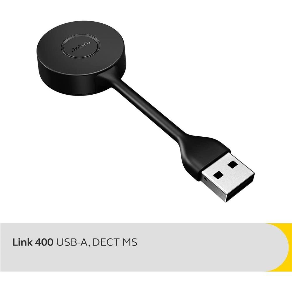 Schwarz) Adapter Link (für MS Variante, USB-A Jabra ausgewählte DECT Jabra 400 Wireless-Headset Engage,
