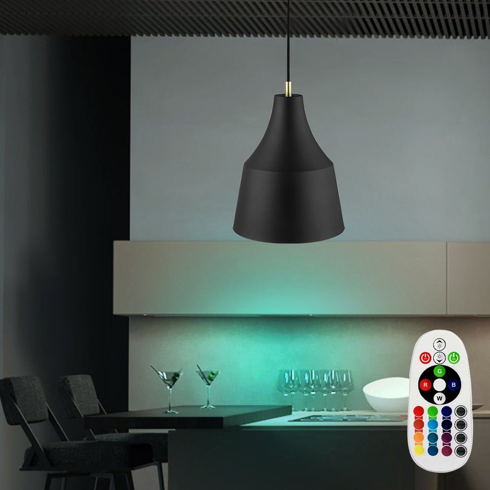 etc-shop LED Pendelleuchte, Leuchtmittel inklusive, Warmweiß, Farbwechsel, Pendel Leuchte Beleuchtung dimmbar Fernbedienung Hänge Lampe im Set
