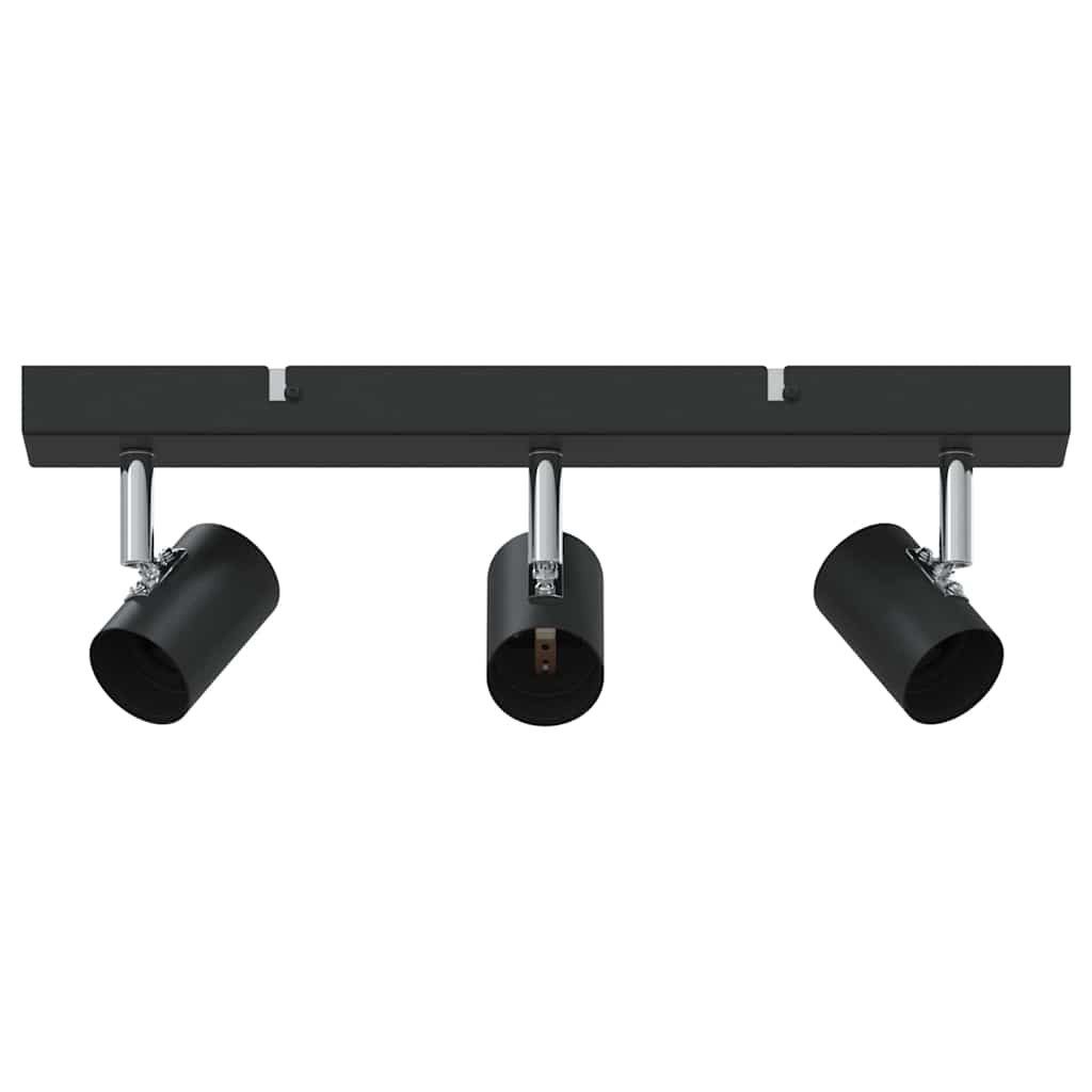 vidaXL Flutlichtstrahler Deckenstrahler mit Strahlern Schwarz 38 x 6,5 x 11,5 cm Metall