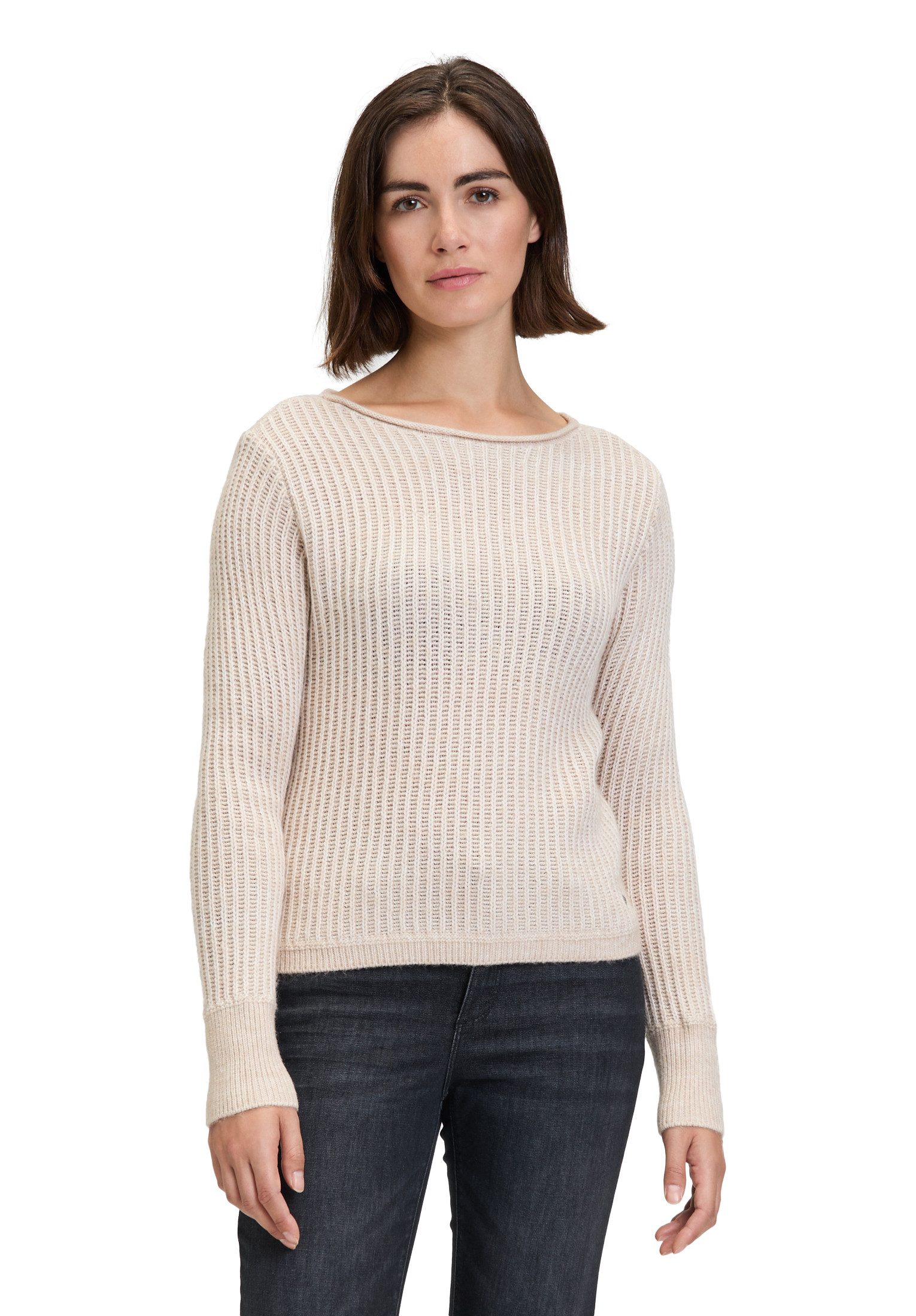 Strickpullover Betty & Co Damen Grobstrick-Pullover mit Lurexfaden