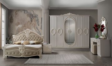 Interdesign24 Schlafzimmer-Set Noana, im klassischen Barock Stil Beige Farben 7-Teilig