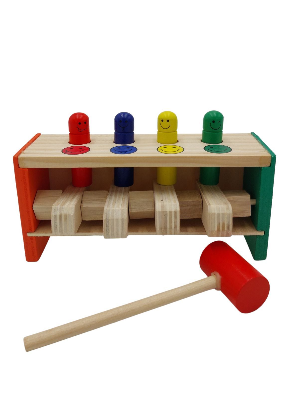 BURI Lernspielzeug Holzspielzeug Hammerspiel Klopfspiel Motorik Spielzeug für Kinder