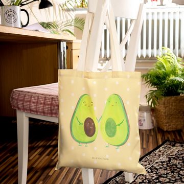 Mr. & Mrs. Panda Tragetasche Avocado Pärchen - Gelb Pastell - Geschenk, Tasche, Avocuddle, Gesund, (1-tlg), Einzigartig Bedruckt