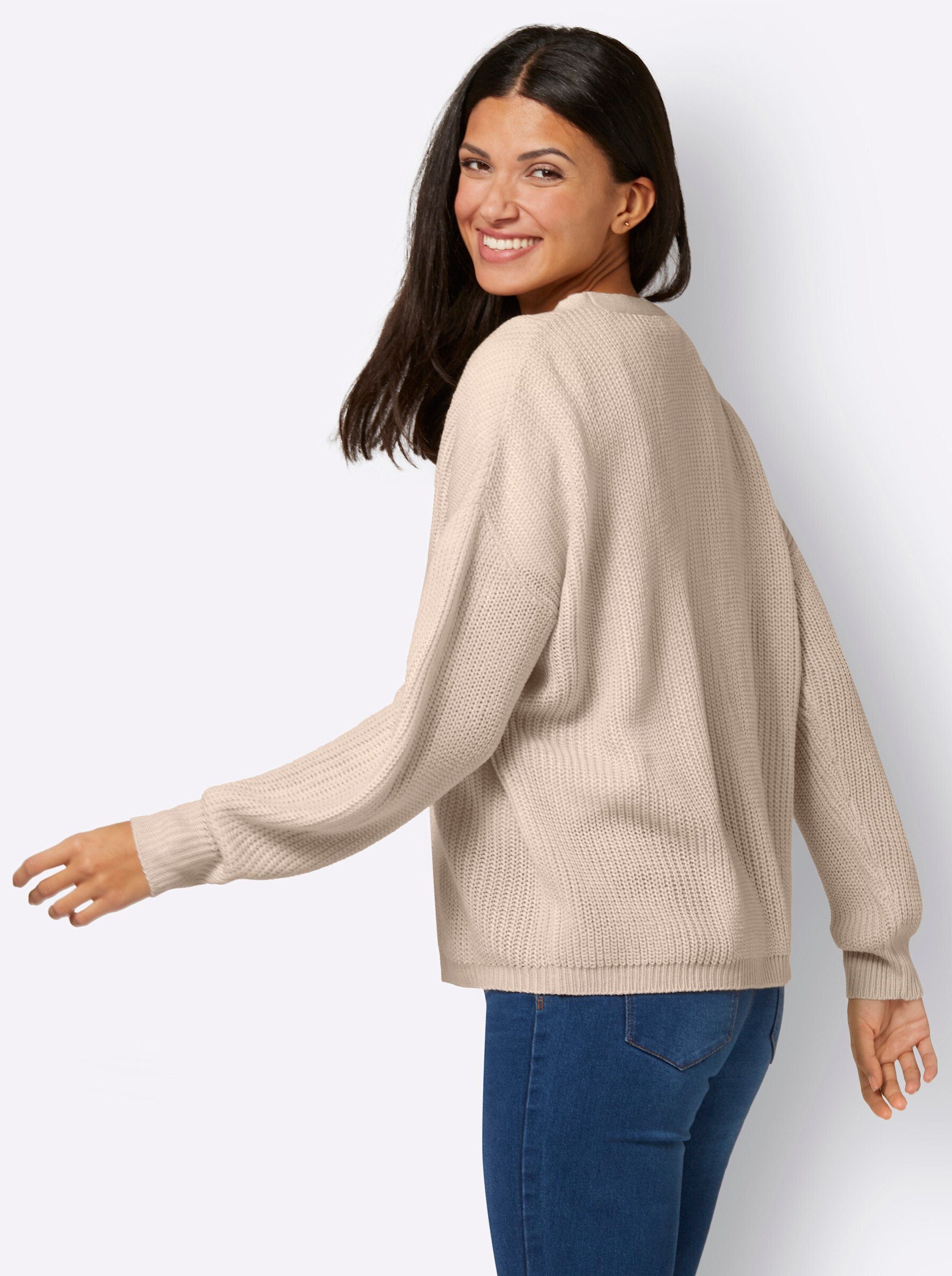 Sieh elfenbein an! Strickjacke