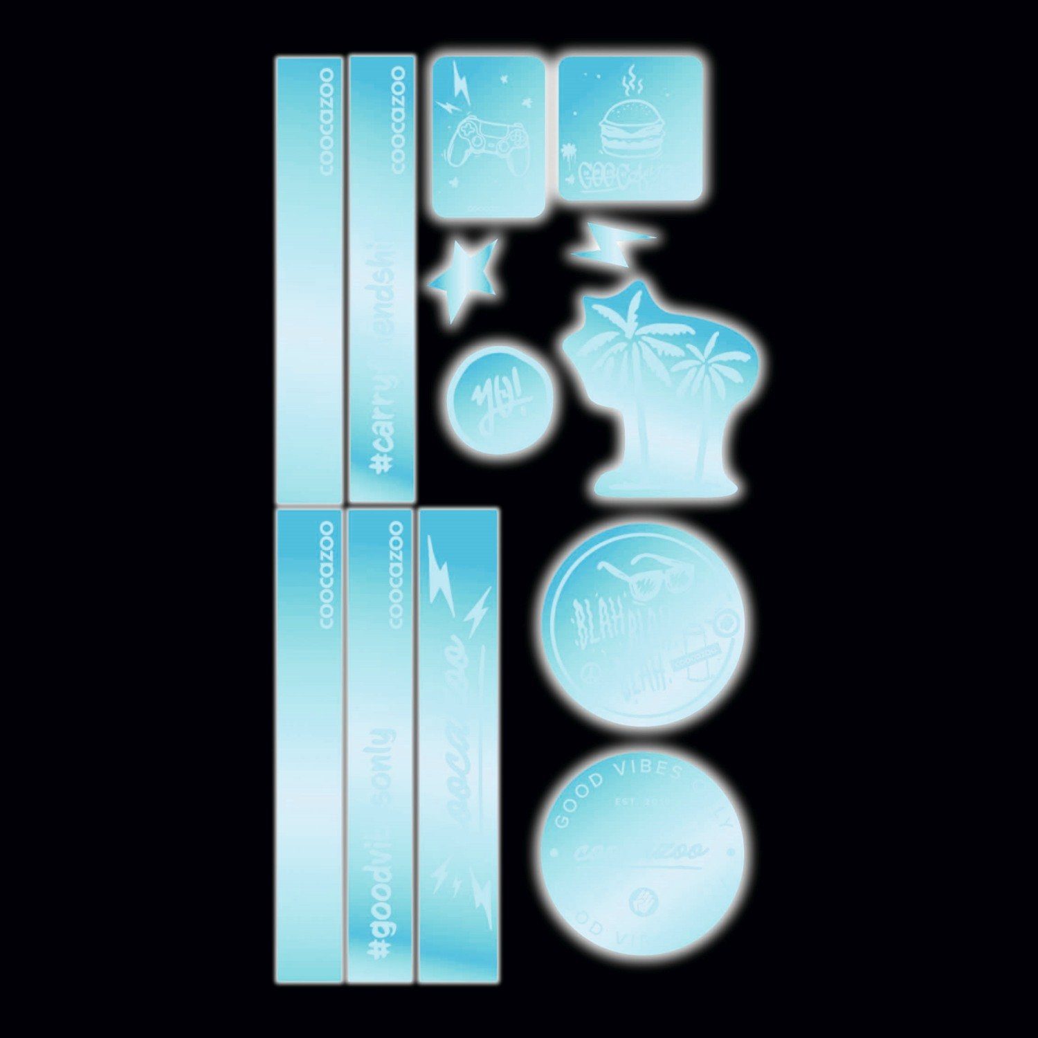coocazoo Schulranzen coocazoo Reflektierendes Sticker-Set "Blue"