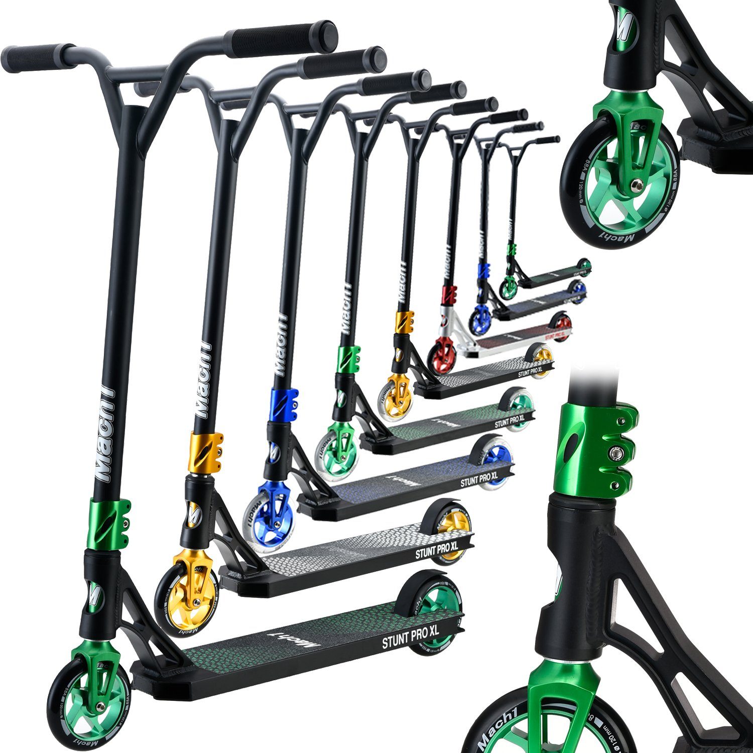 Stuntscooter Stunt Scooter - 120mm Rollen mit Alu Core und ABEC 9 Kugellagern