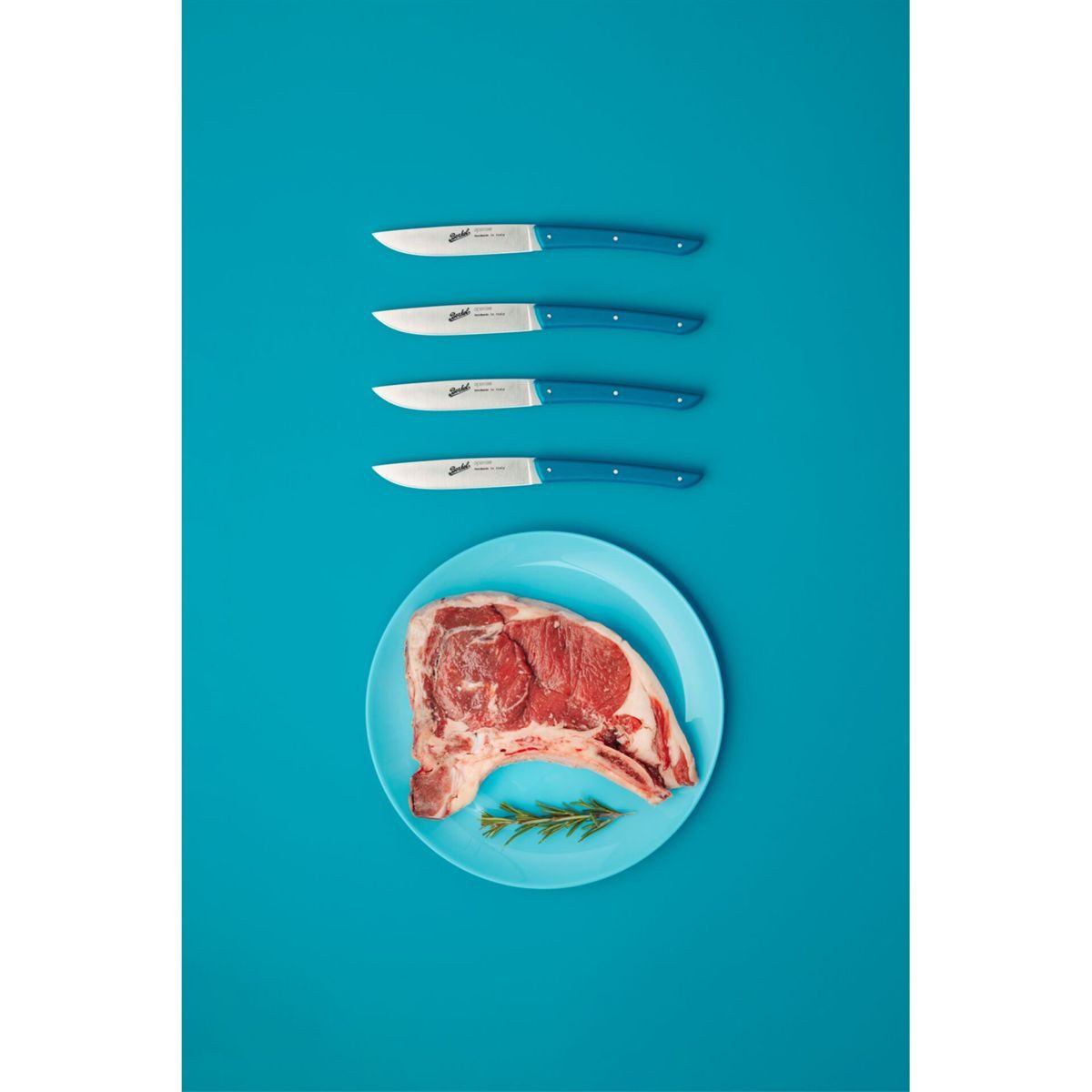 Berkel Besteck-Set Steakmesser-Set 4-tlg. Color blu petrolio, Edelstahl / Kunststoff