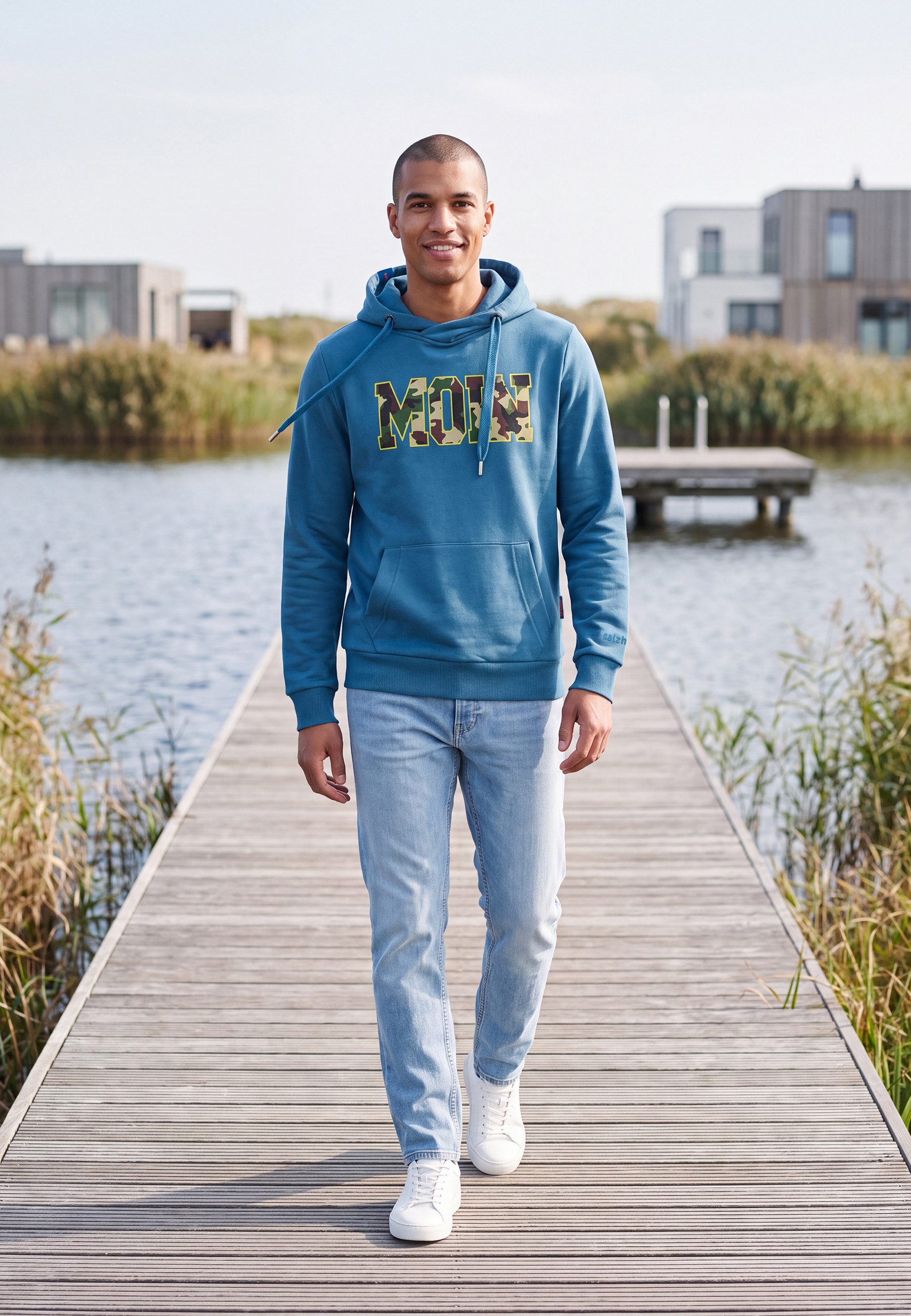 salzhaut Hoodie HEFF - MOIN Camouflage Herren normale Passform salzhaut Kapuzenpullover – bequemer Fit und nordisch klares Design