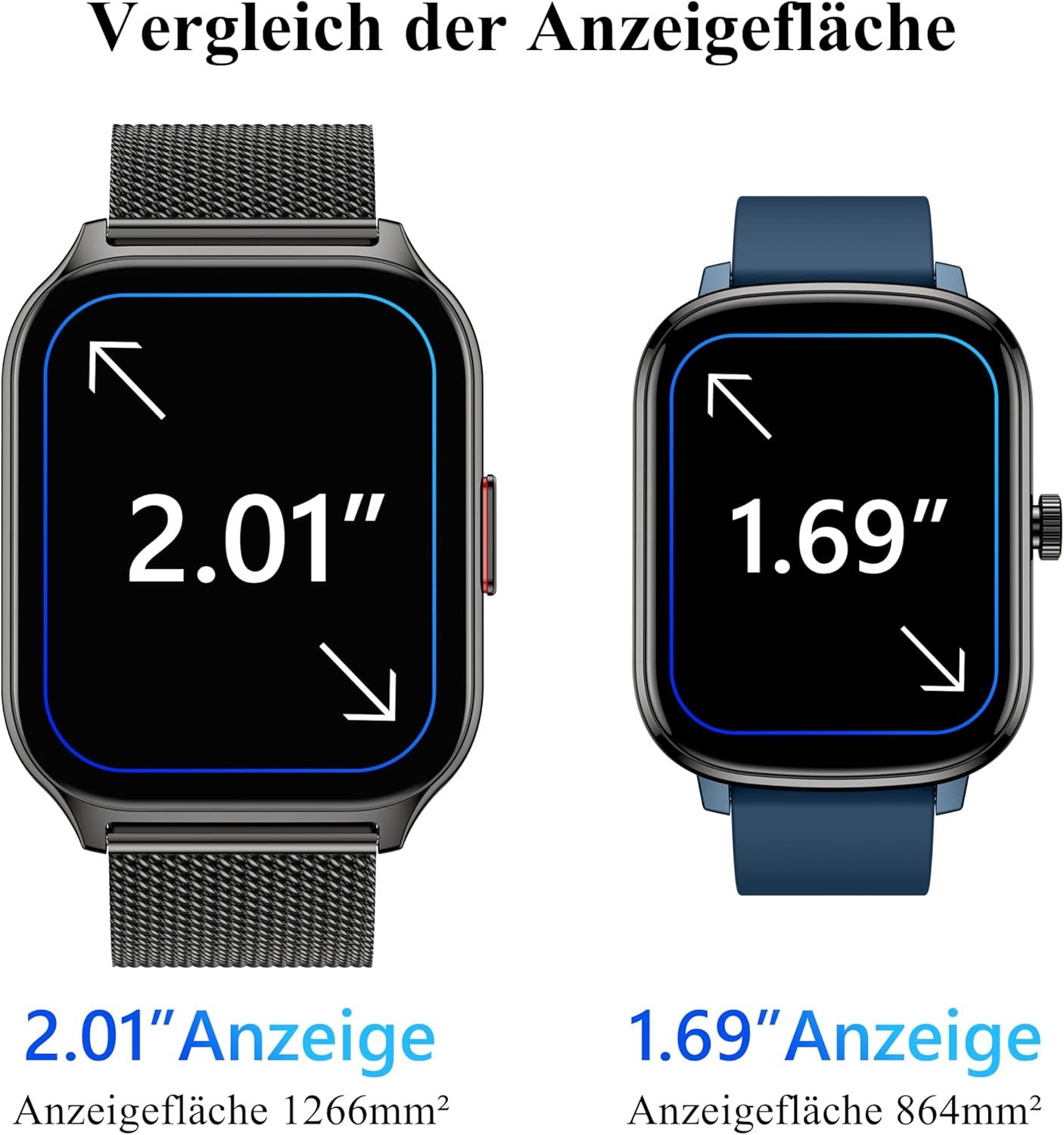 Popglory P95 Smartwatch (5,1 cm, android ios)