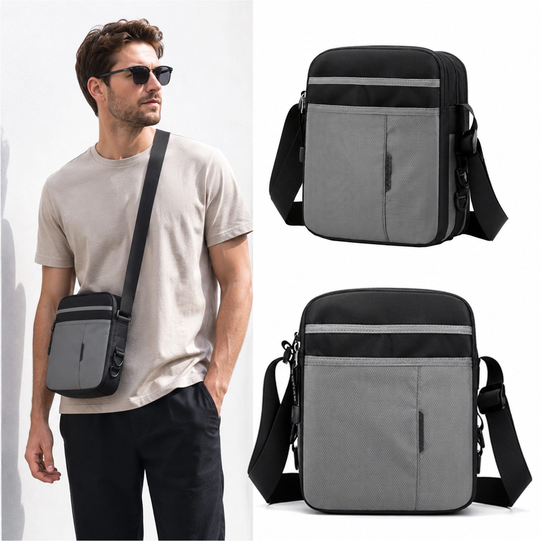 Keyura Umhängetasche shoulder bag Herren Oxford Herren Tasche männer umhängetasche (Wasserdicht Schultertasche, Crossbody Bag Backpack, Crossbody, Reise Arbeitstasche, für Männer Messenger Bag), für Männer und Frauen, die Outdoor-Sportarten wandern