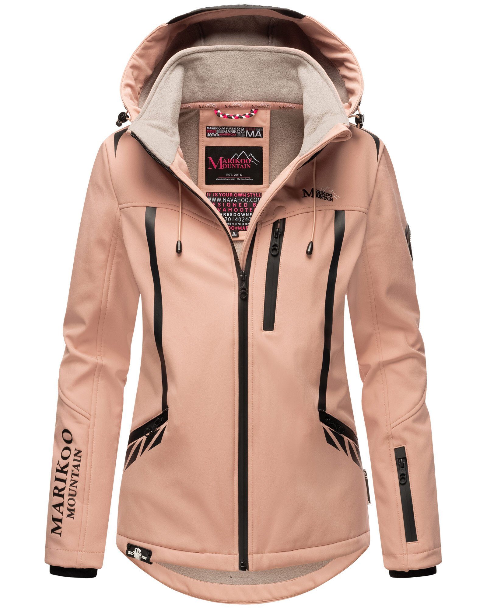 abnehmbarer mit Rosa Kapuze Softshelljacke Mount-Cho-Oyu Marikoo