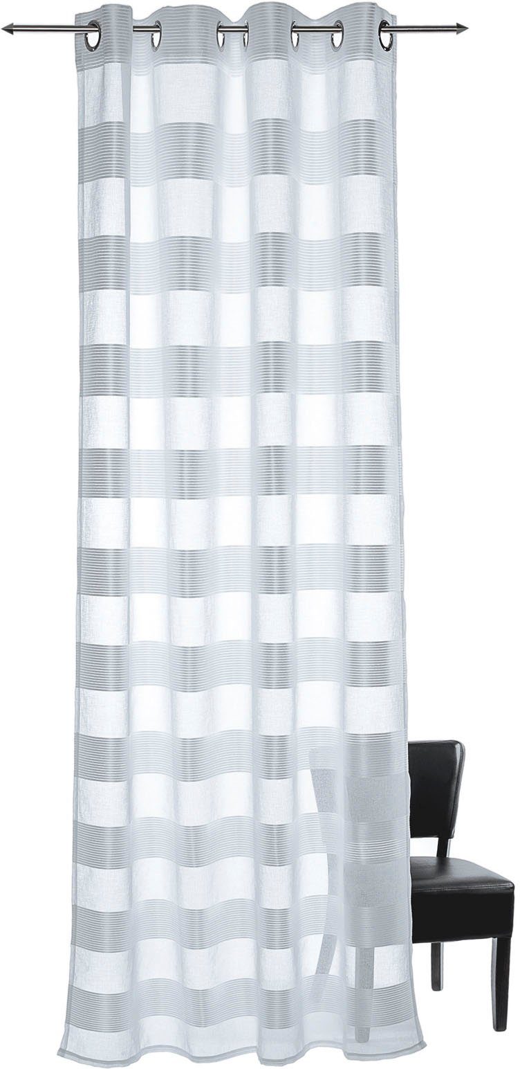 Querstreifen Ösen decolife, halbtransparent, Vorhang Voile, mit HxB: Ella, St), 245x135, (1 Ösen-Vorhang